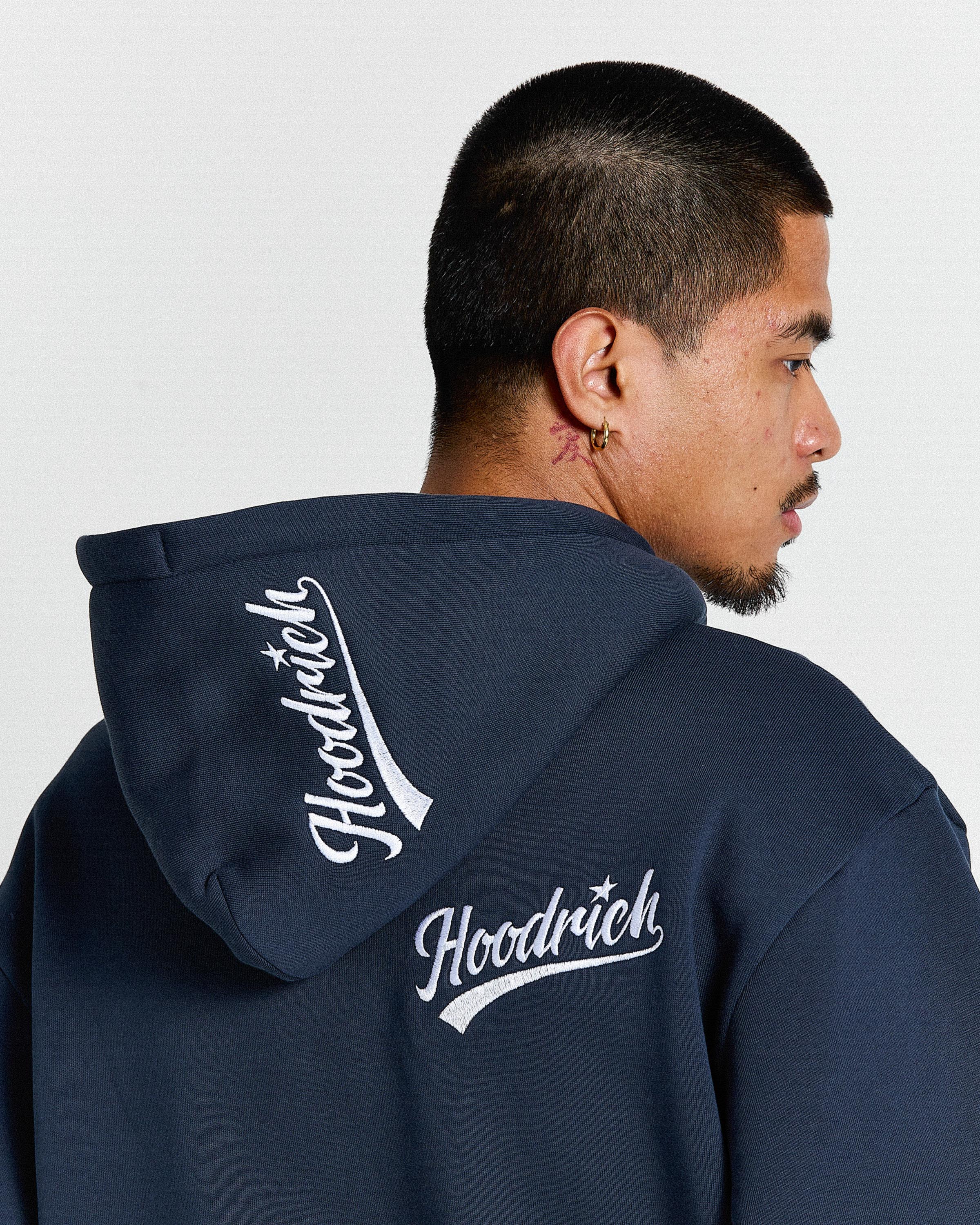 Multi Stade Oversized Hoodie - Navy/White - Image 3