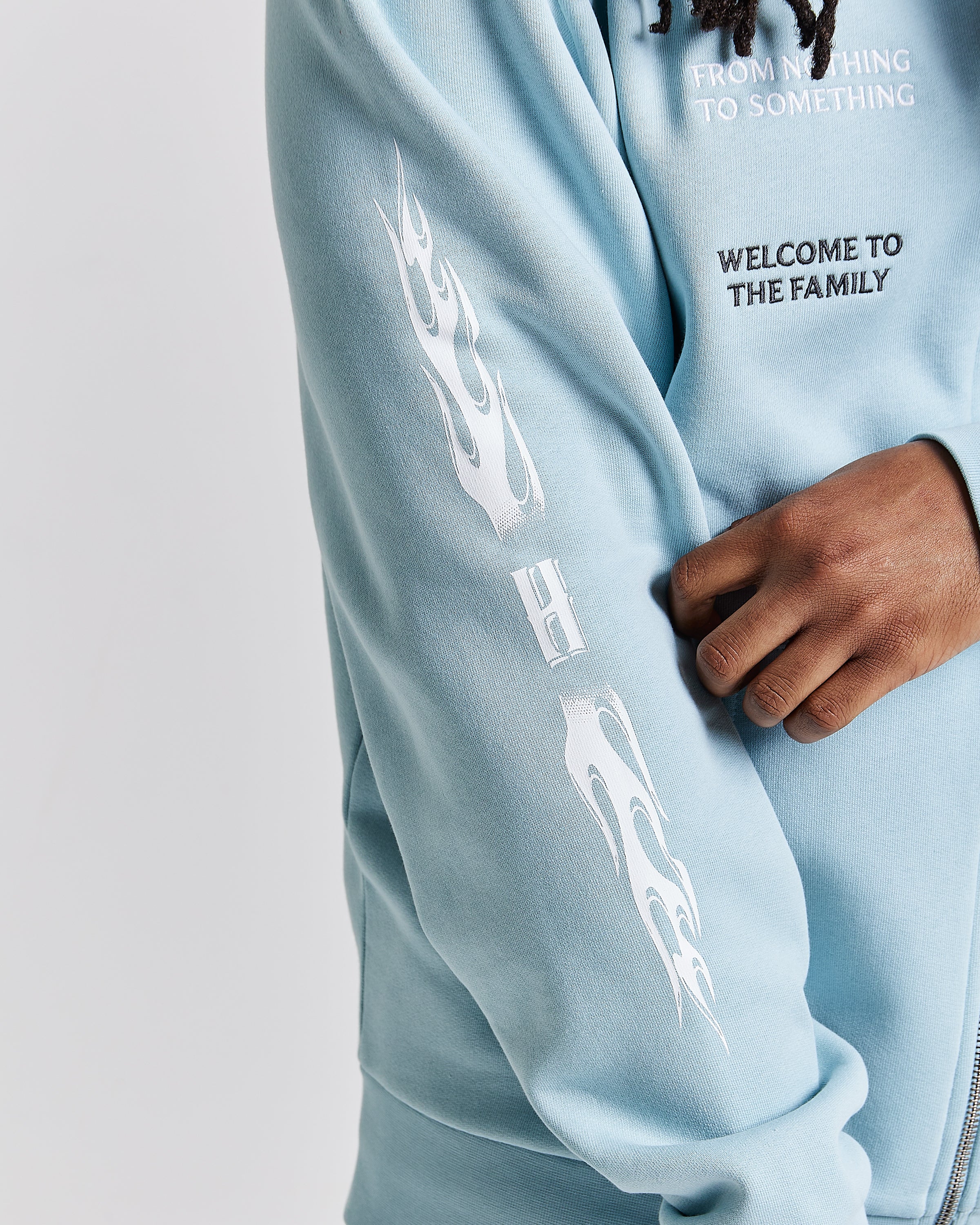 Noir Oversized Zip Hoodie - Blue/White - Image 3