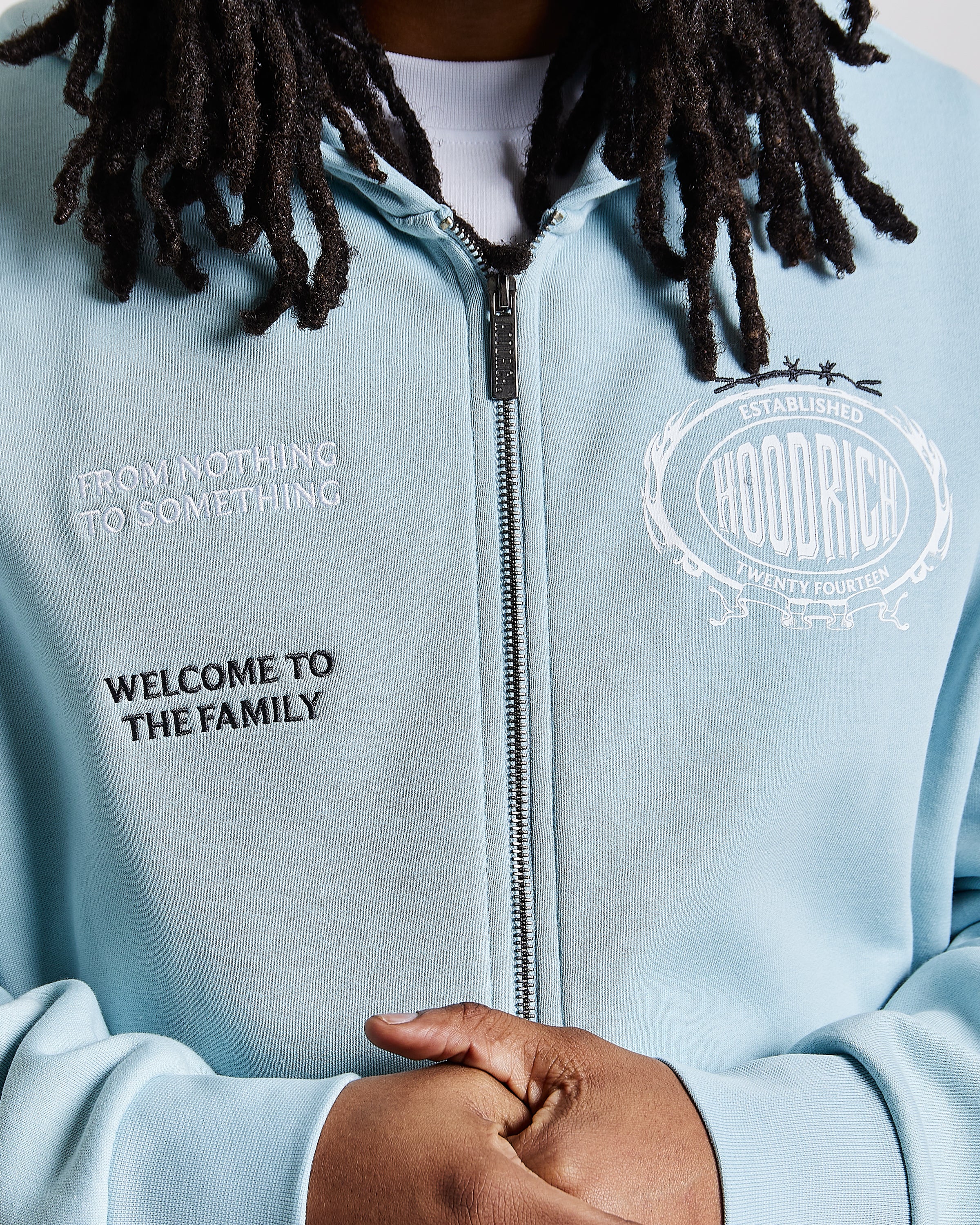 Noir Oversized Zip Hoodie - Blue/White - Image 4