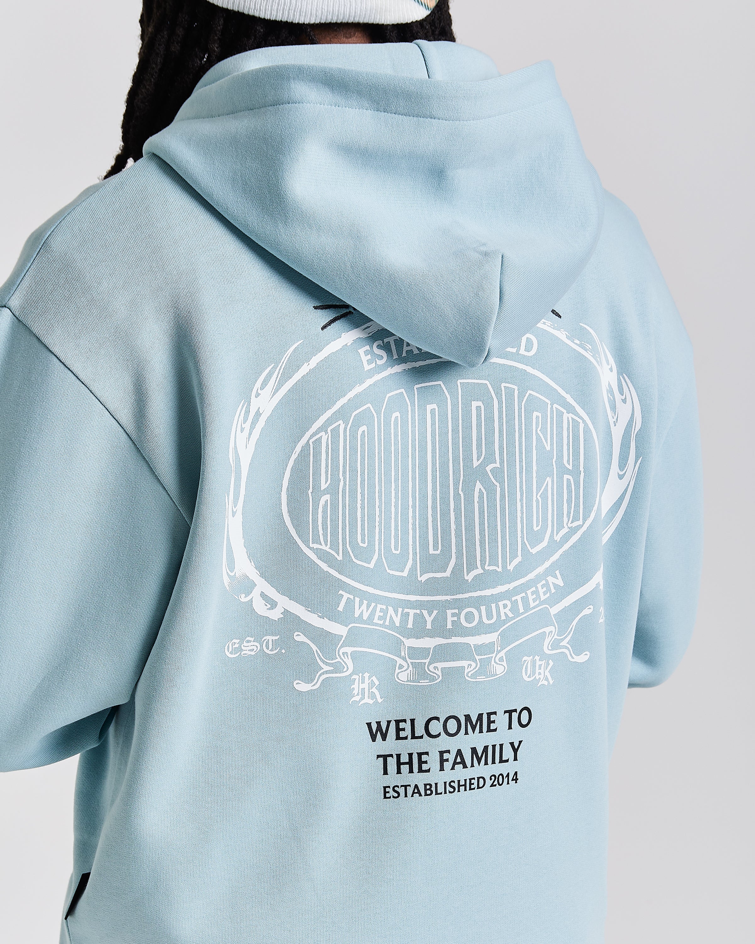 Noir Oversized Zip Hoodie - Blue/White - Image 5