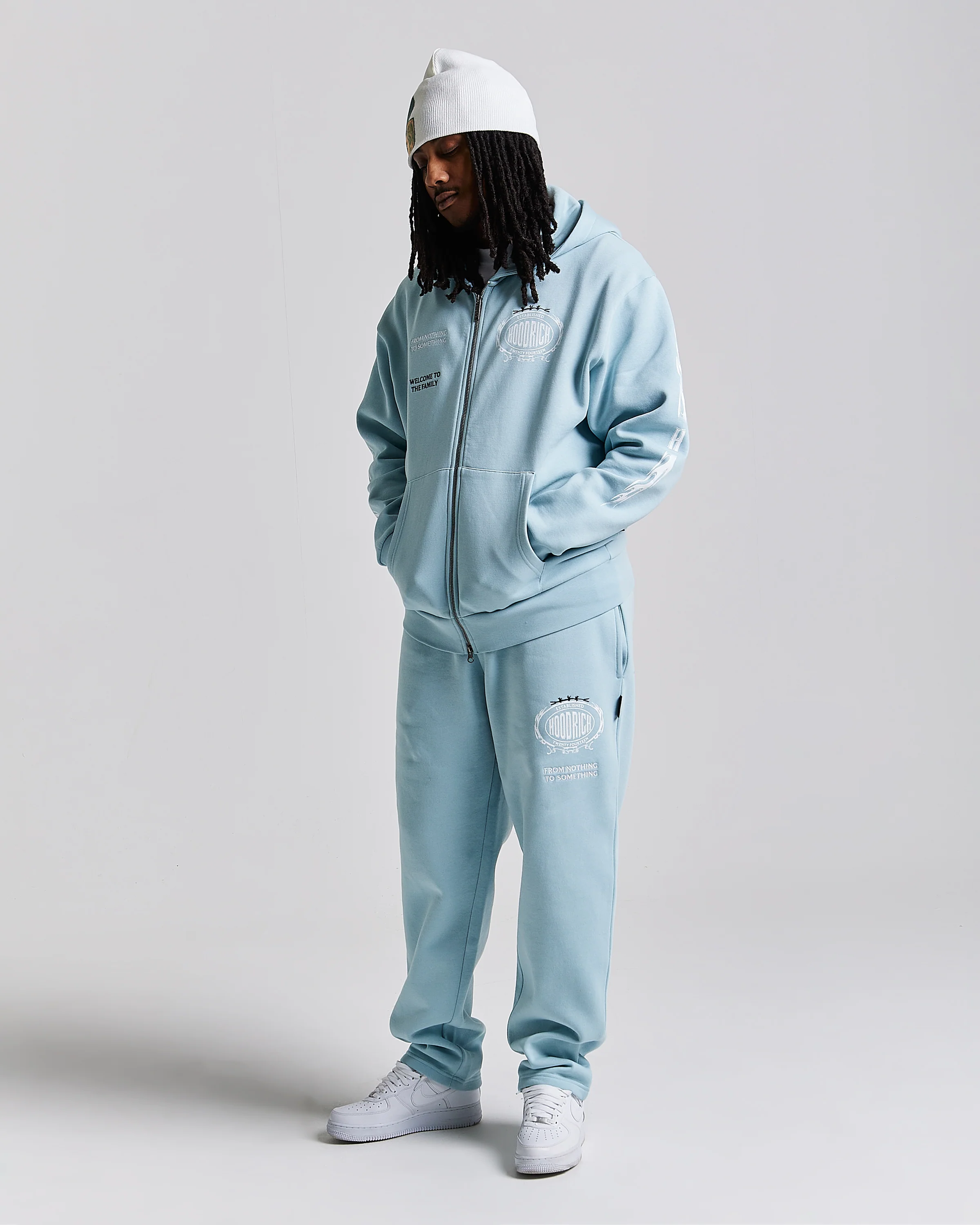 Noir Oversized Zip Hoodie - Blue/White - Image 7