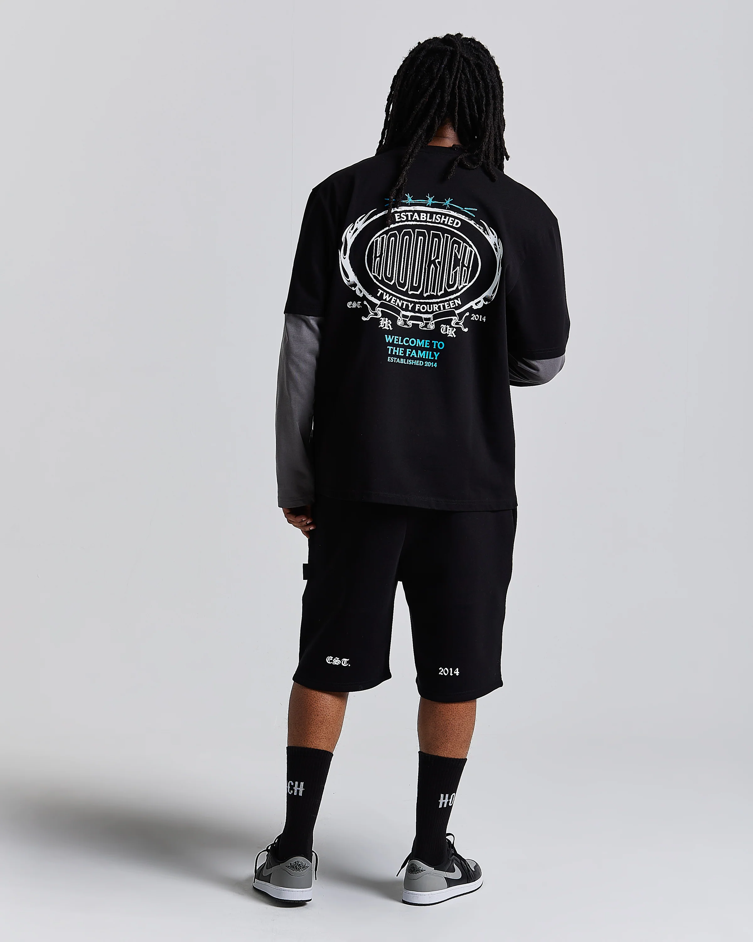 Noir Oversized Shorts - Black/Grey/Blue - Image 7