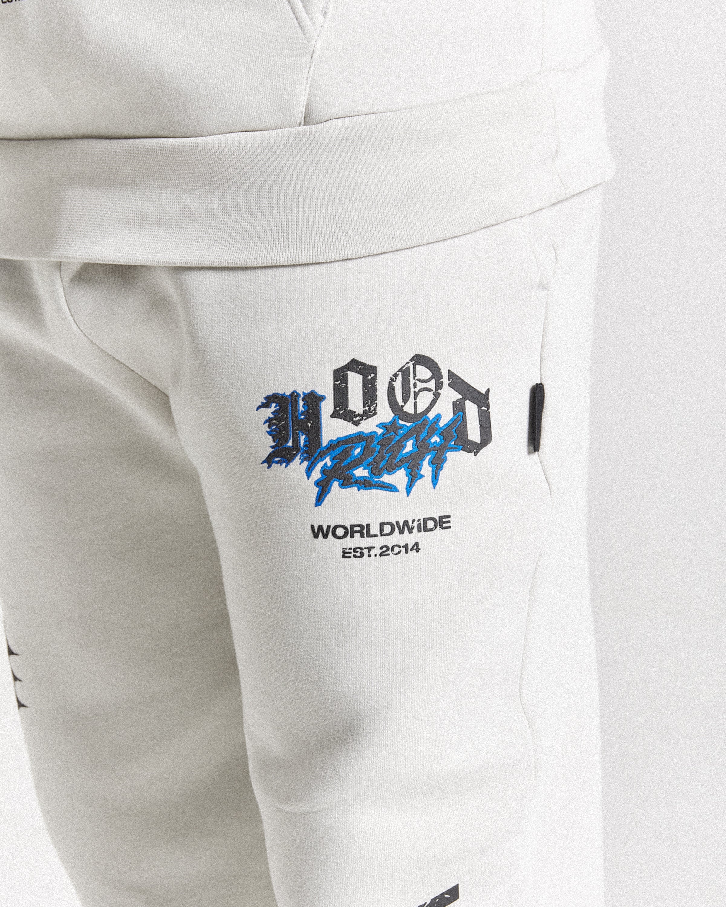 Vertigo Oversized Joggers - Off White/Black/Blue - Image 7