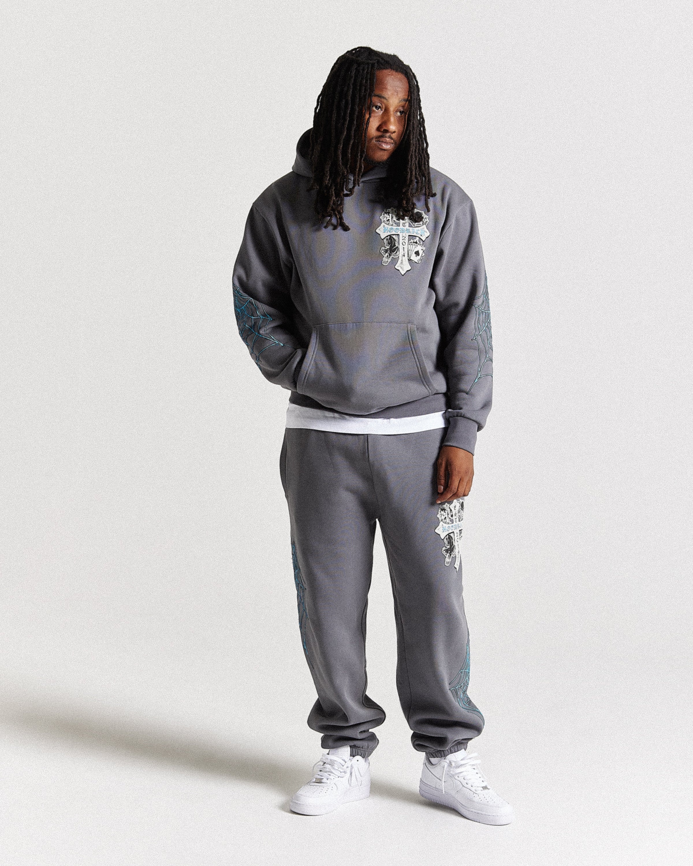 Cross Oversized Joggers - Grey/Blue - Image 8