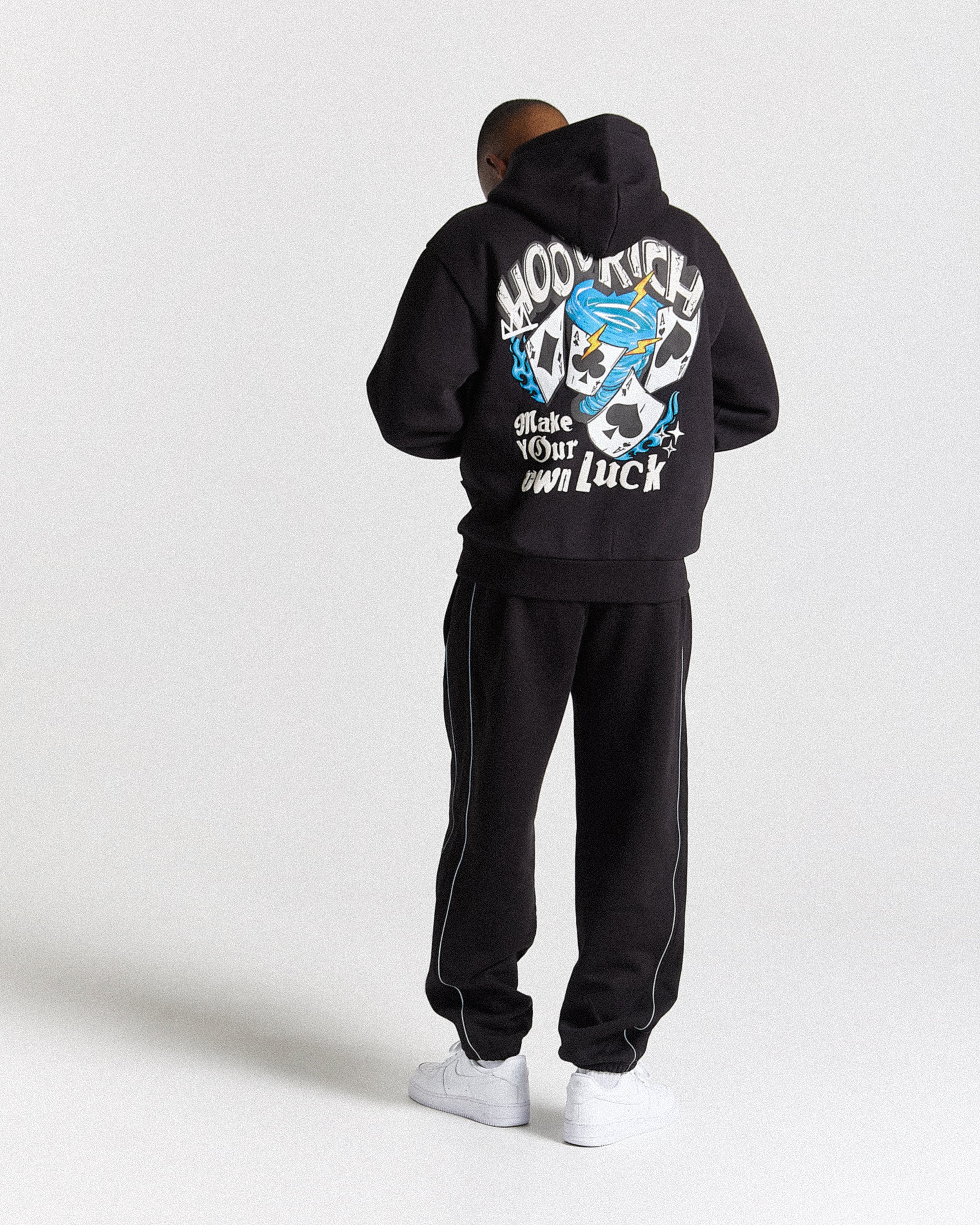 Your Luck Oversized Hoodie - Black/Grey/Blue - Image 5