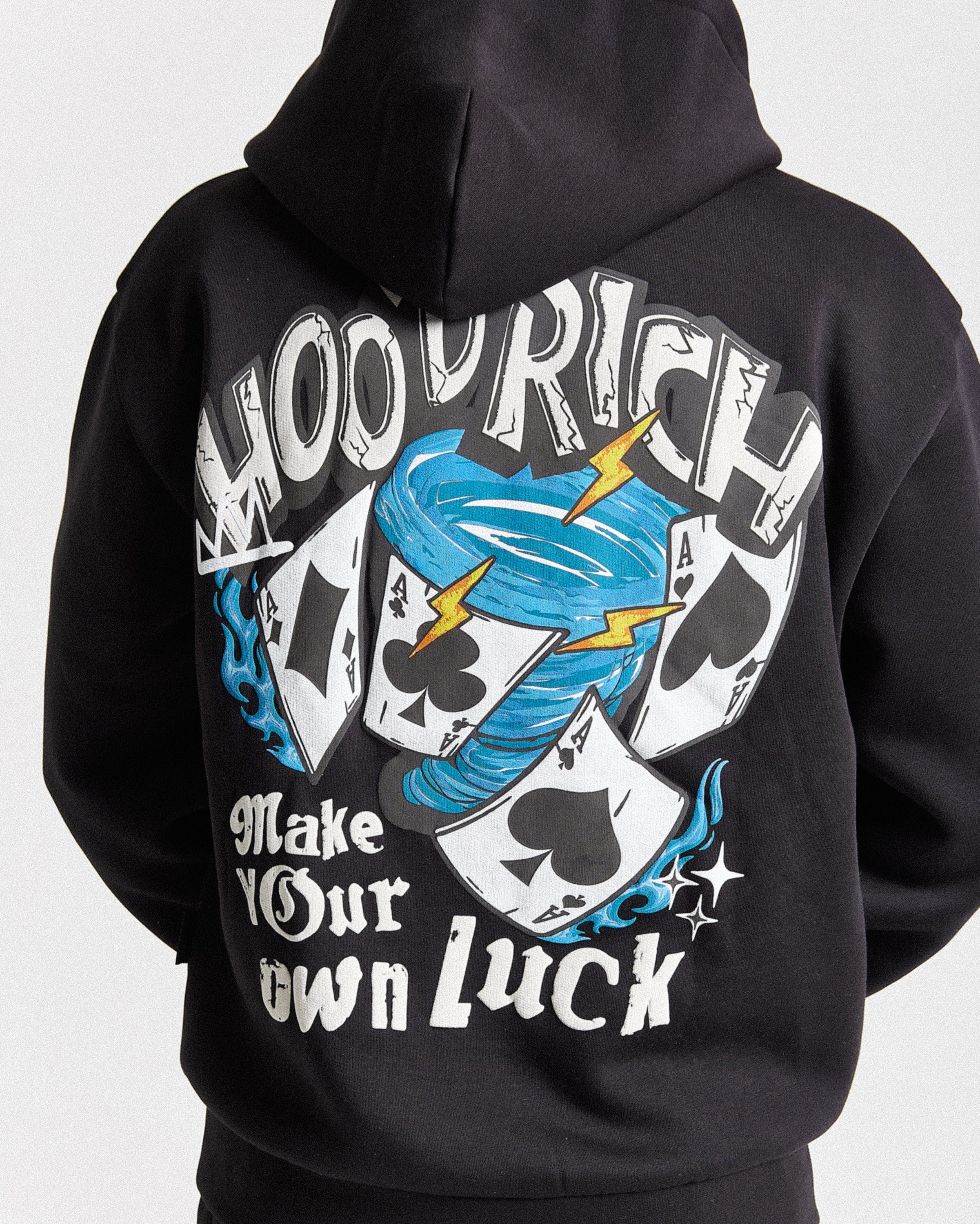 Your Luck Oversized Hoodie - Black/Grey/Blue - Image 7