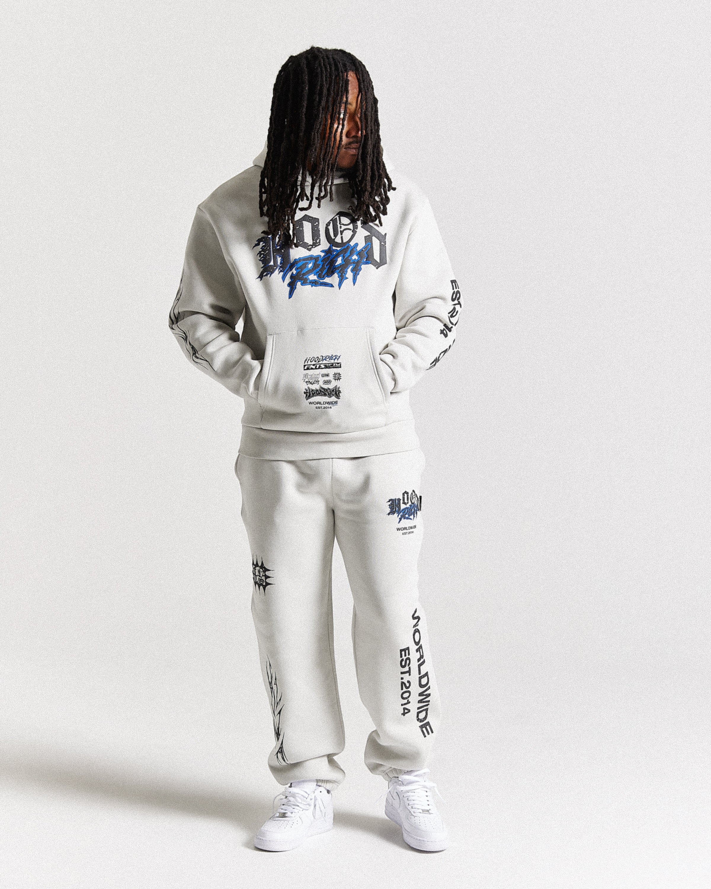 Vertigo Oversized Hoodie - Off White/Black/Blue - Image 8