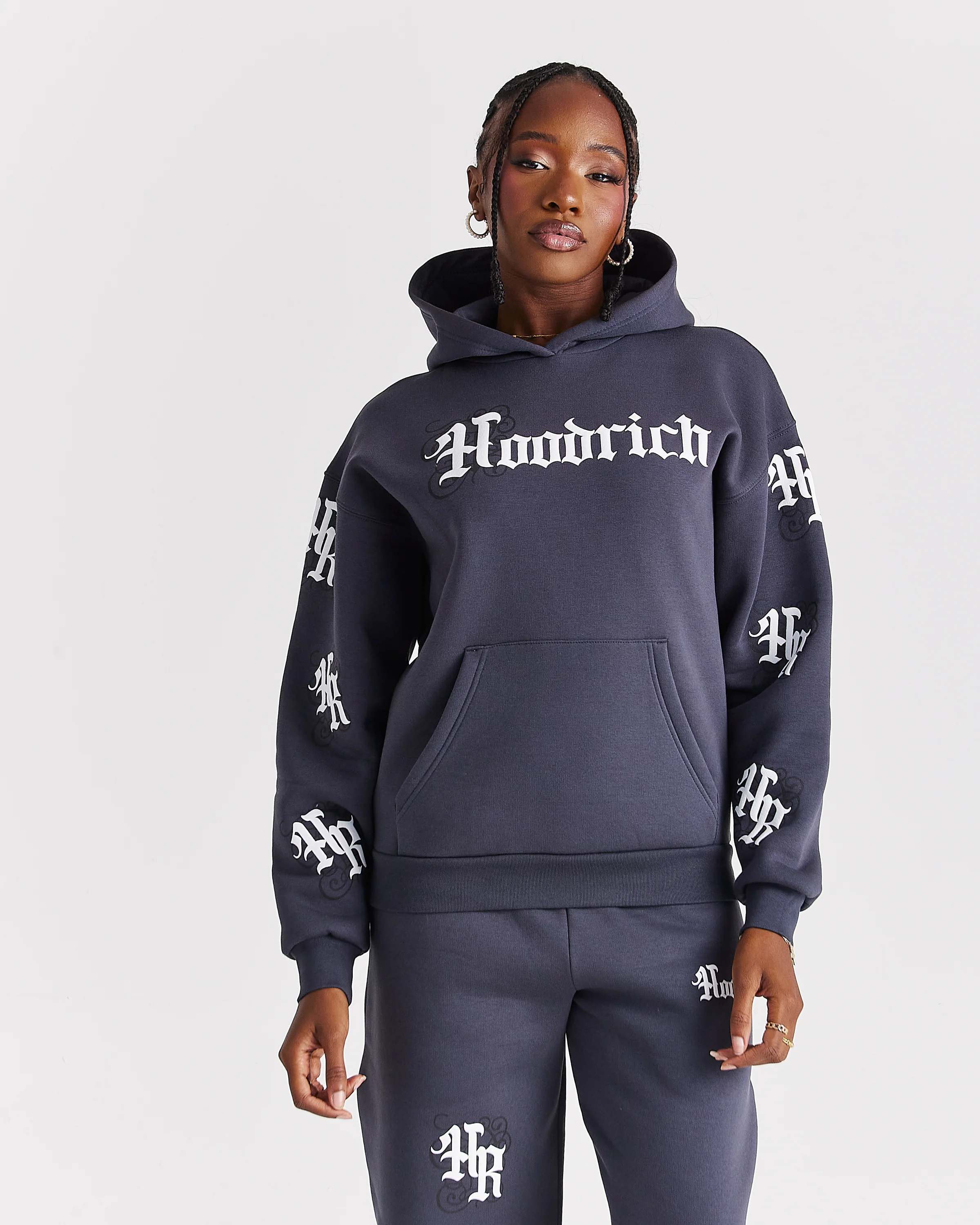 Onyx Oversized Hoodie - Grey/White - Image 4
