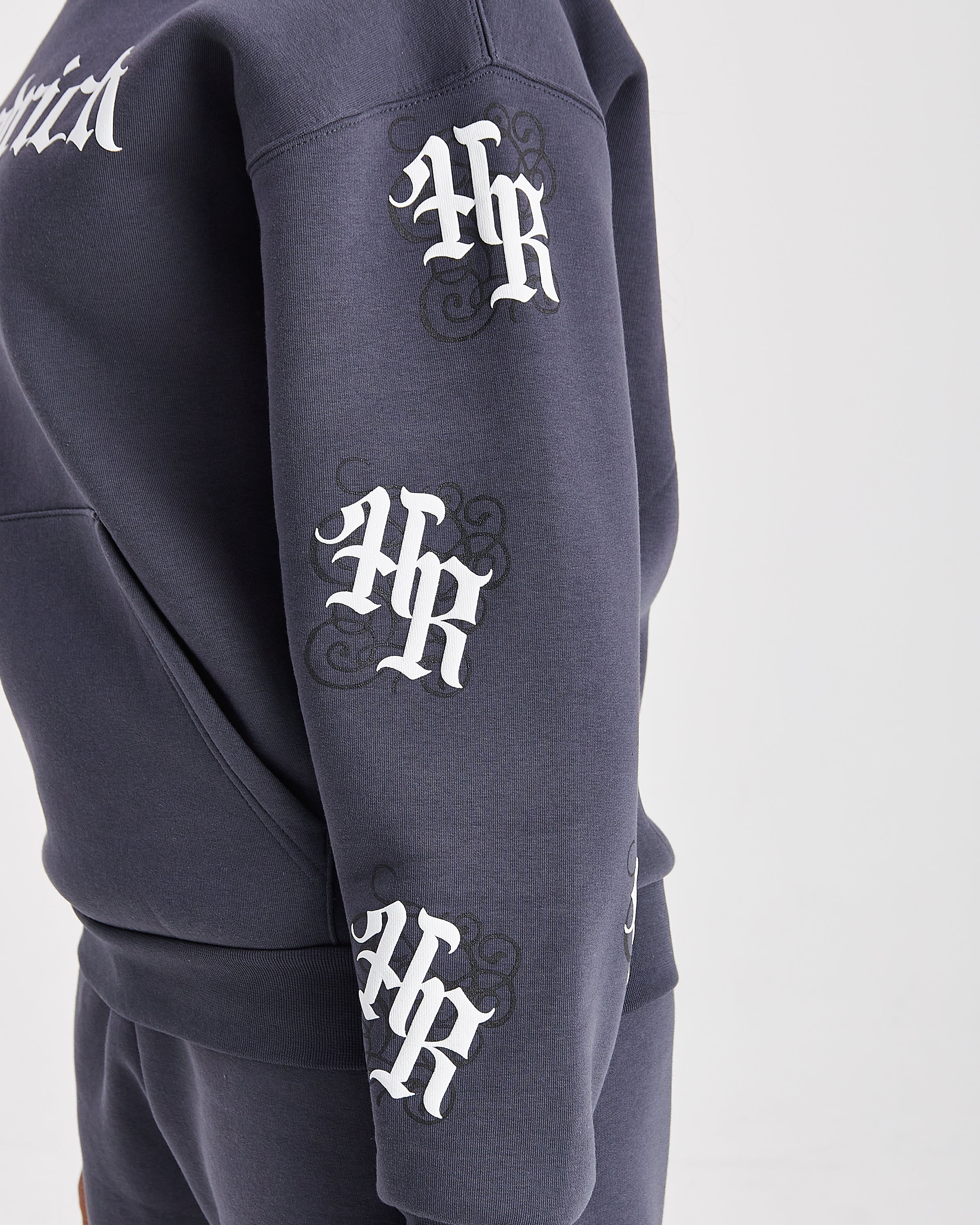 Onyx Oversized Hoodie - Grey/White - Image 6