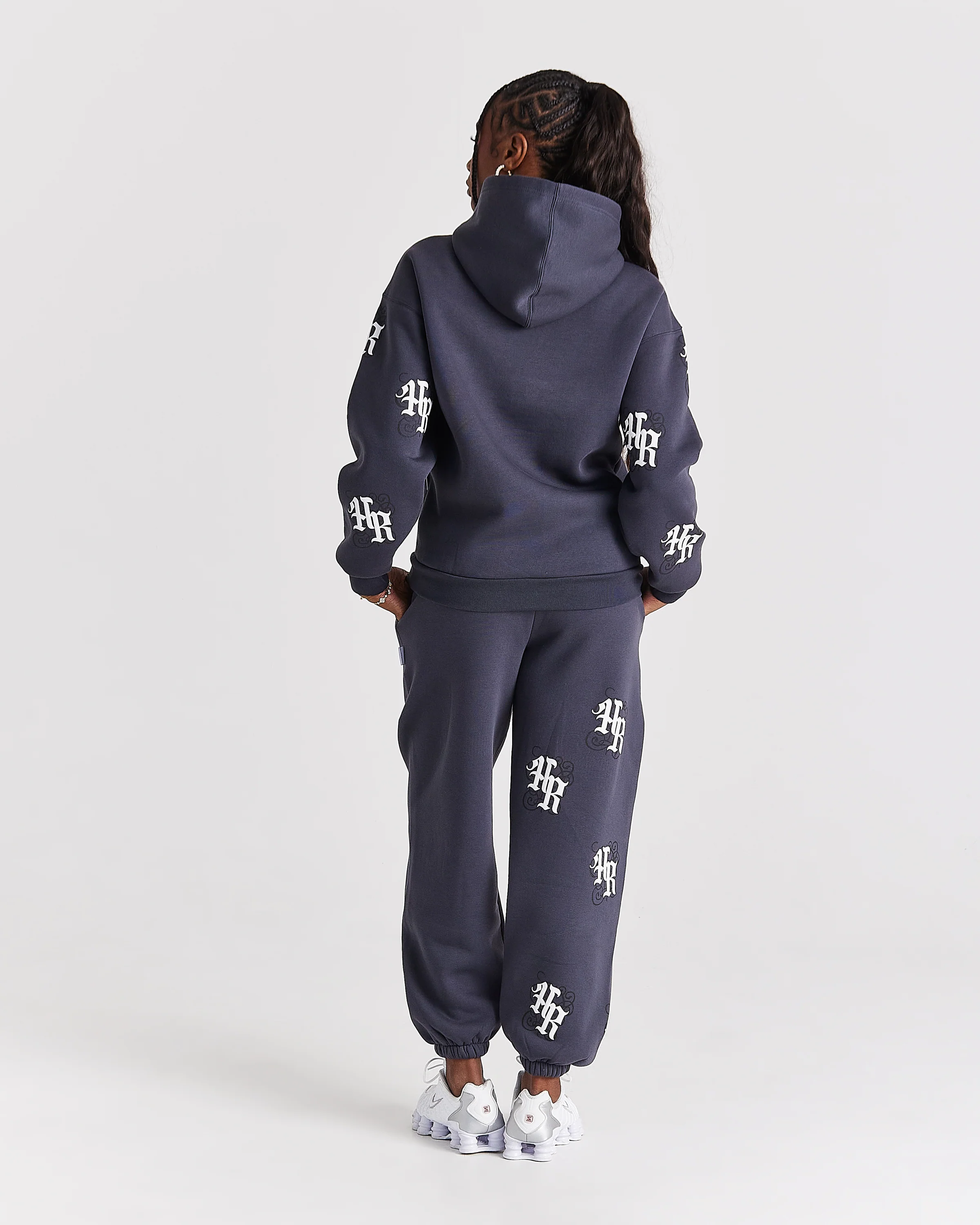 Onyx Oversized Hoodie - Grey/White - Image 7