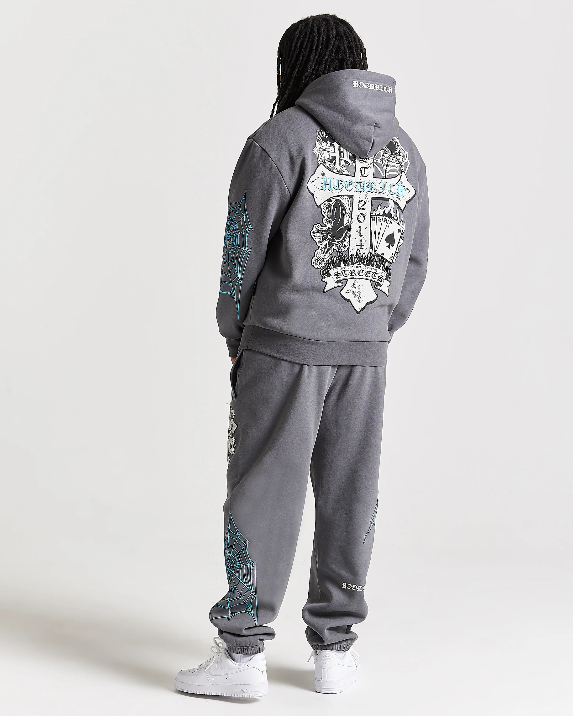 Cross Oversized Hoodie - Grey/Blue - Image 6