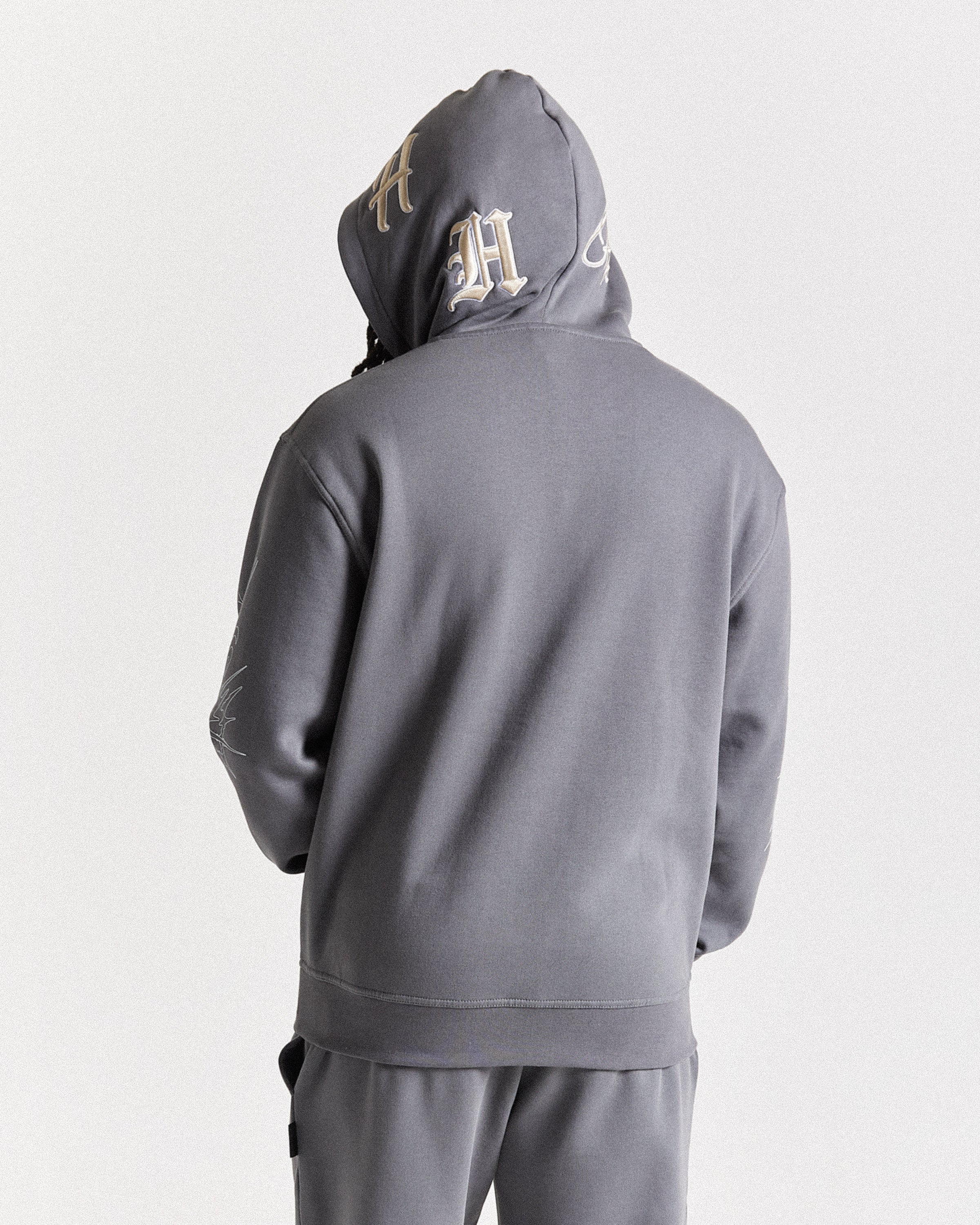 Spectral Oversized Hoodie - Grey/Cream - Image 6