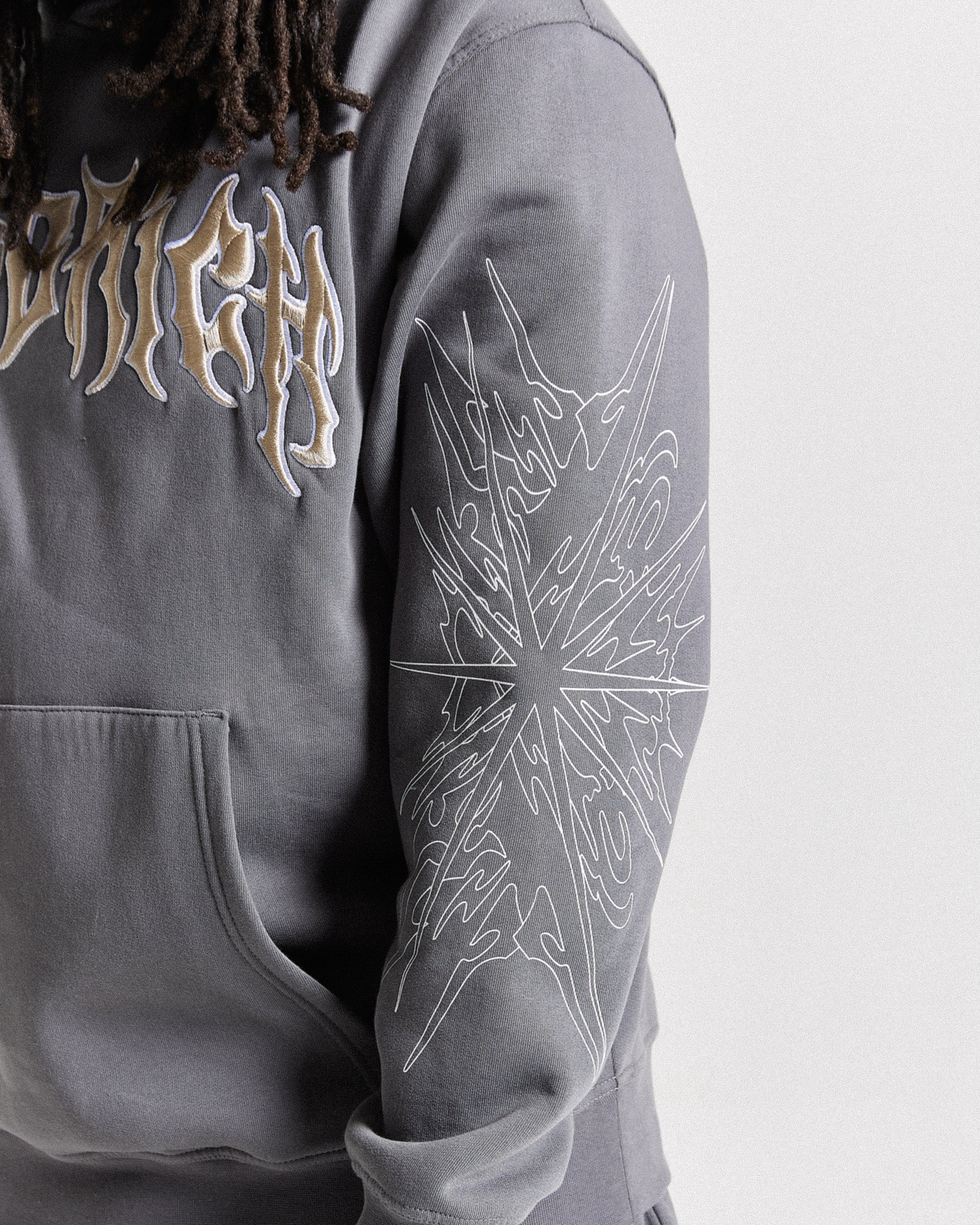 Spectral Oversized Hoodie - Grey/Cream - Image 7