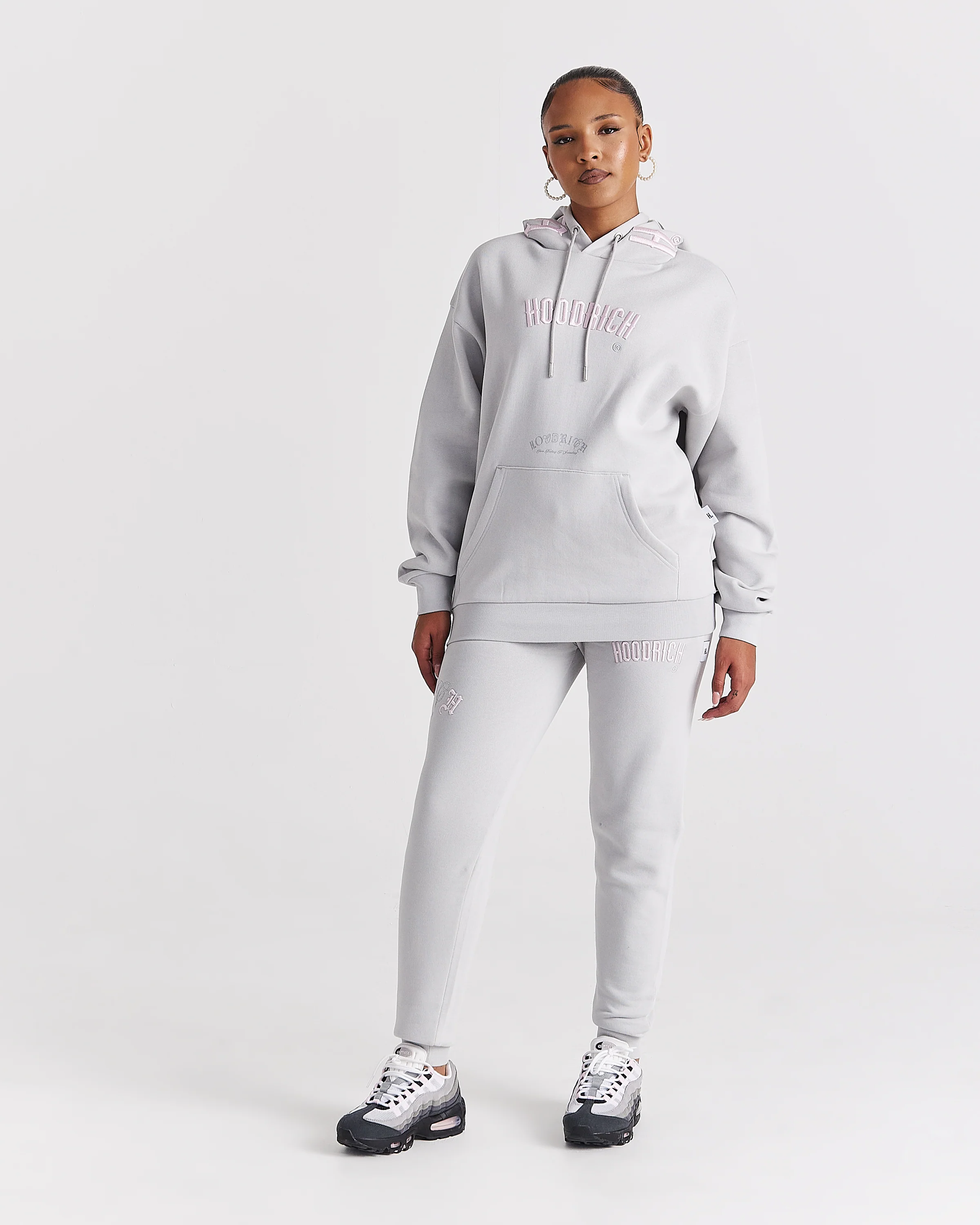 Calor Oversized Hoodie - Light Grey/Pink - Image 5