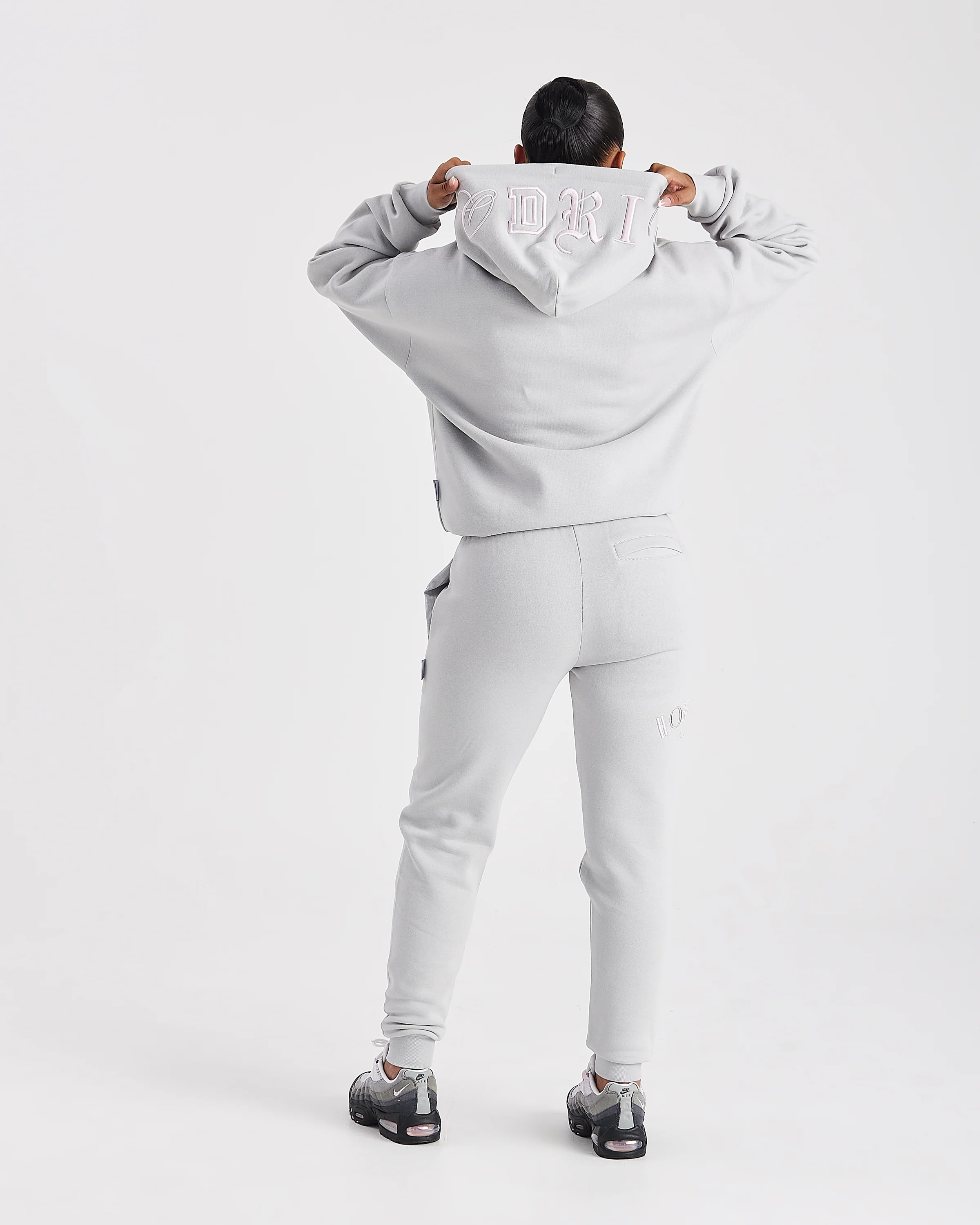 Calor Oversized Hoodie - Light Grey/Pink - Image 8