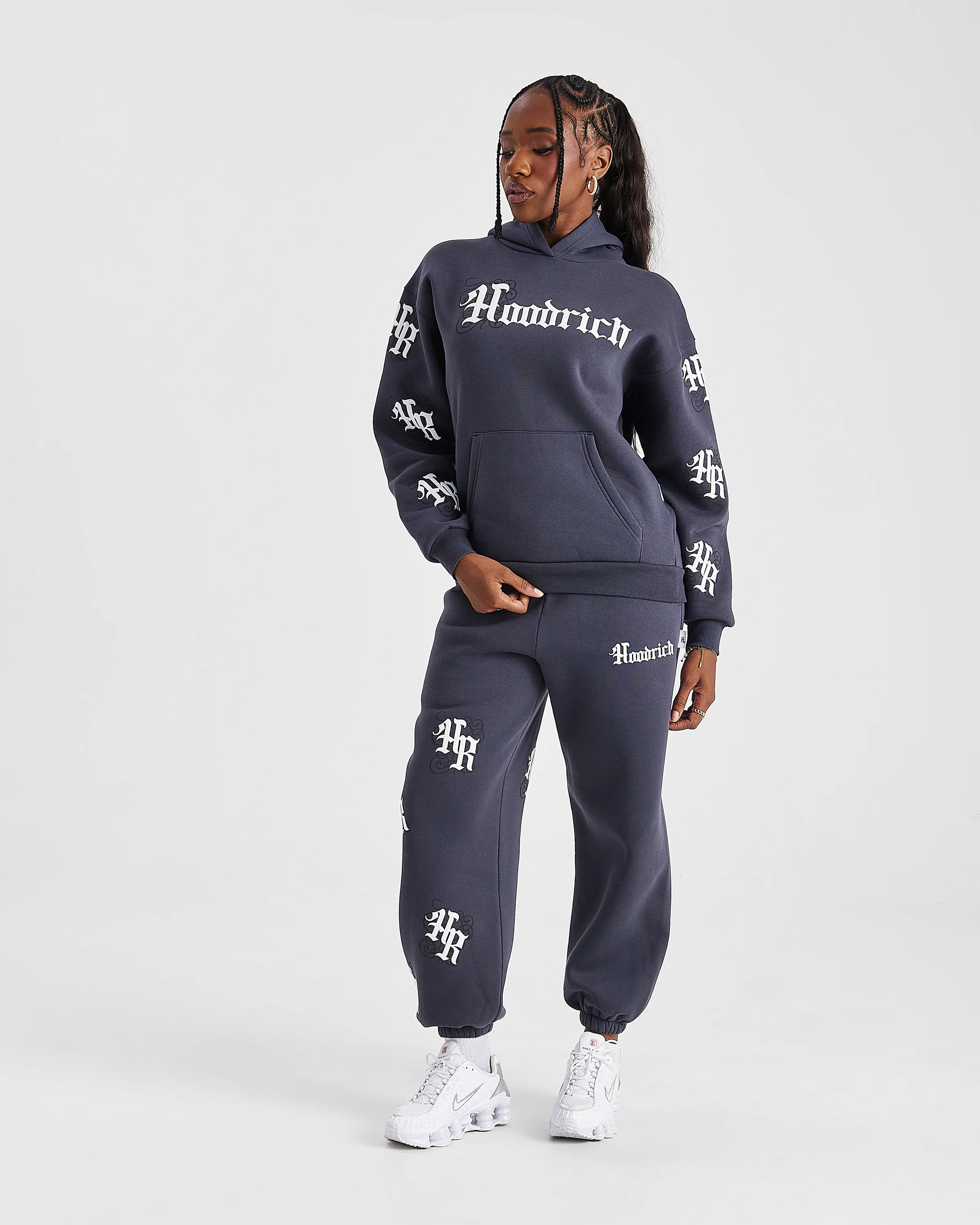 Onyx Oversized Joggers - Grey/White - Image 2