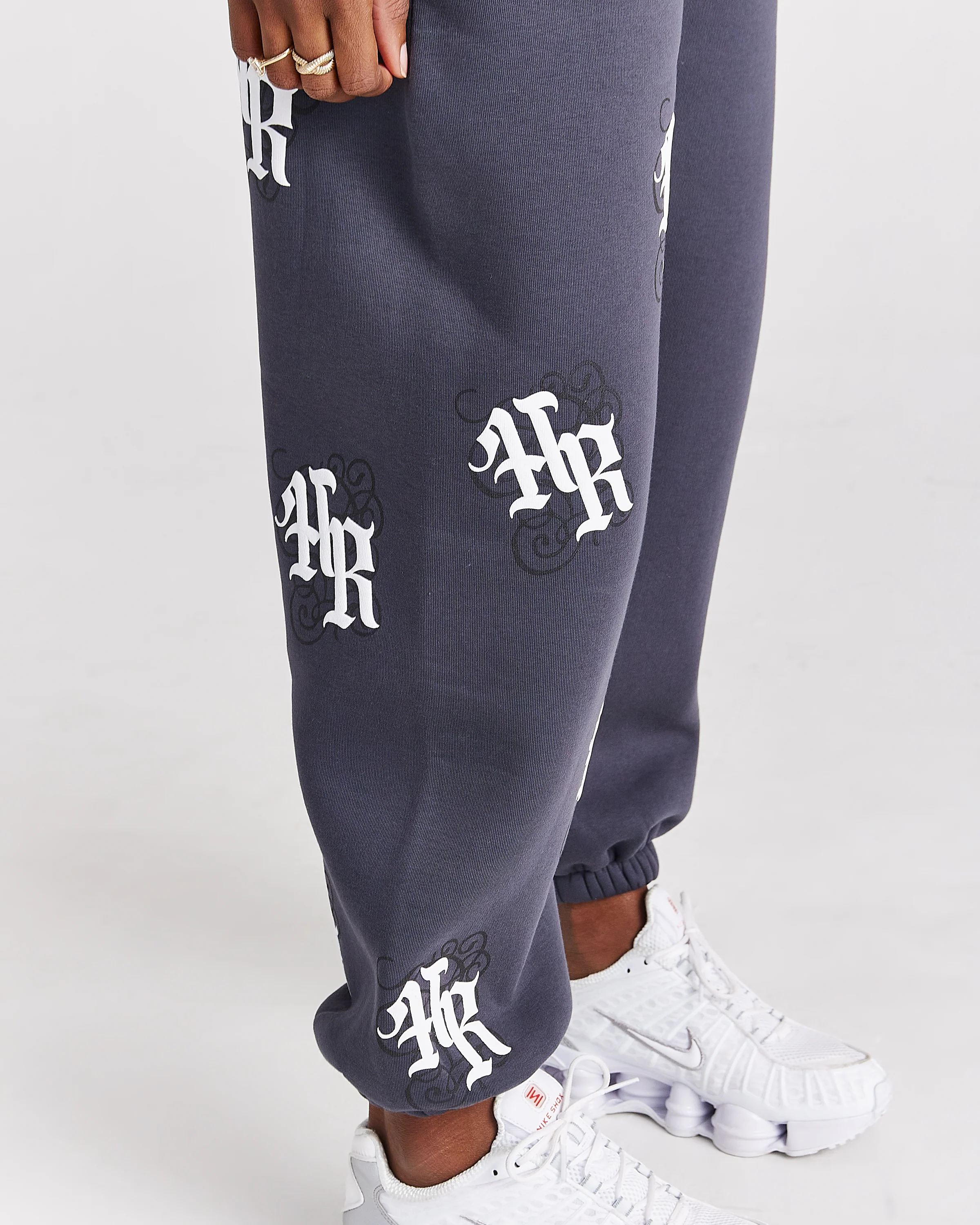 Onyx Oversized Joggers - Grey/White - Image 4