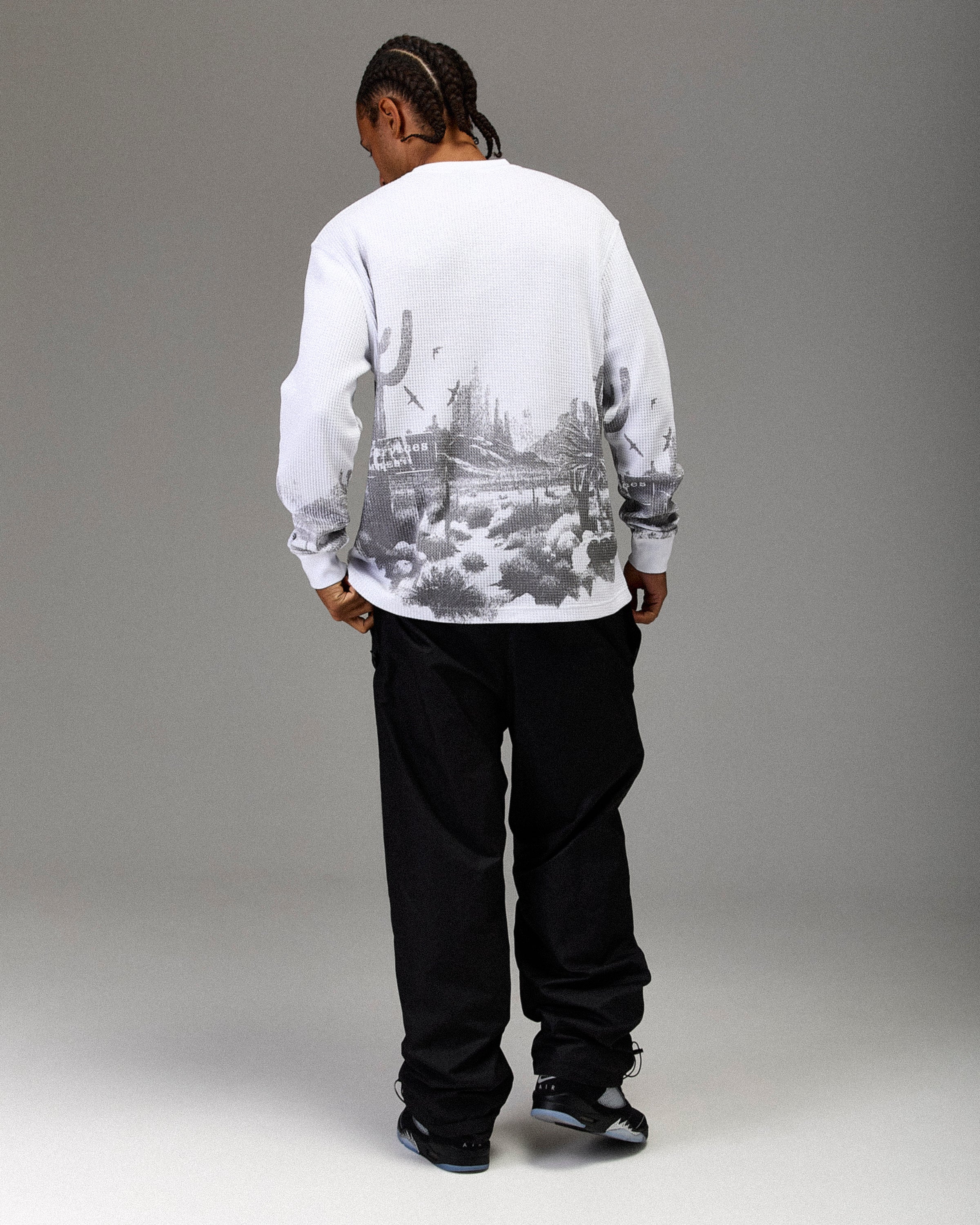 The Winner's Circle Oversized Long Sleeve T-Shirt - White/Grey - Image 10