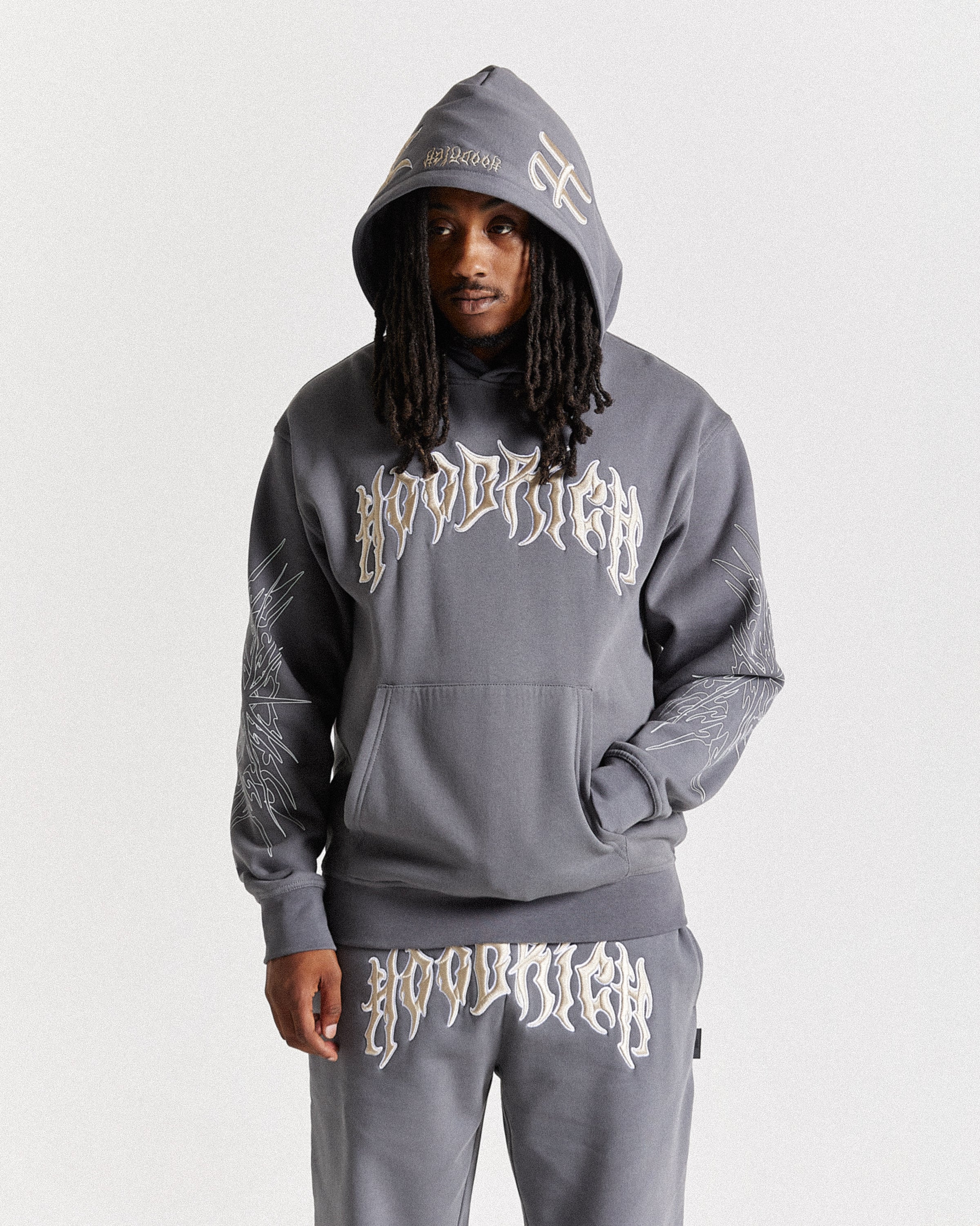 Spectral Oversized Joggers - Grey/Cream - Image 5