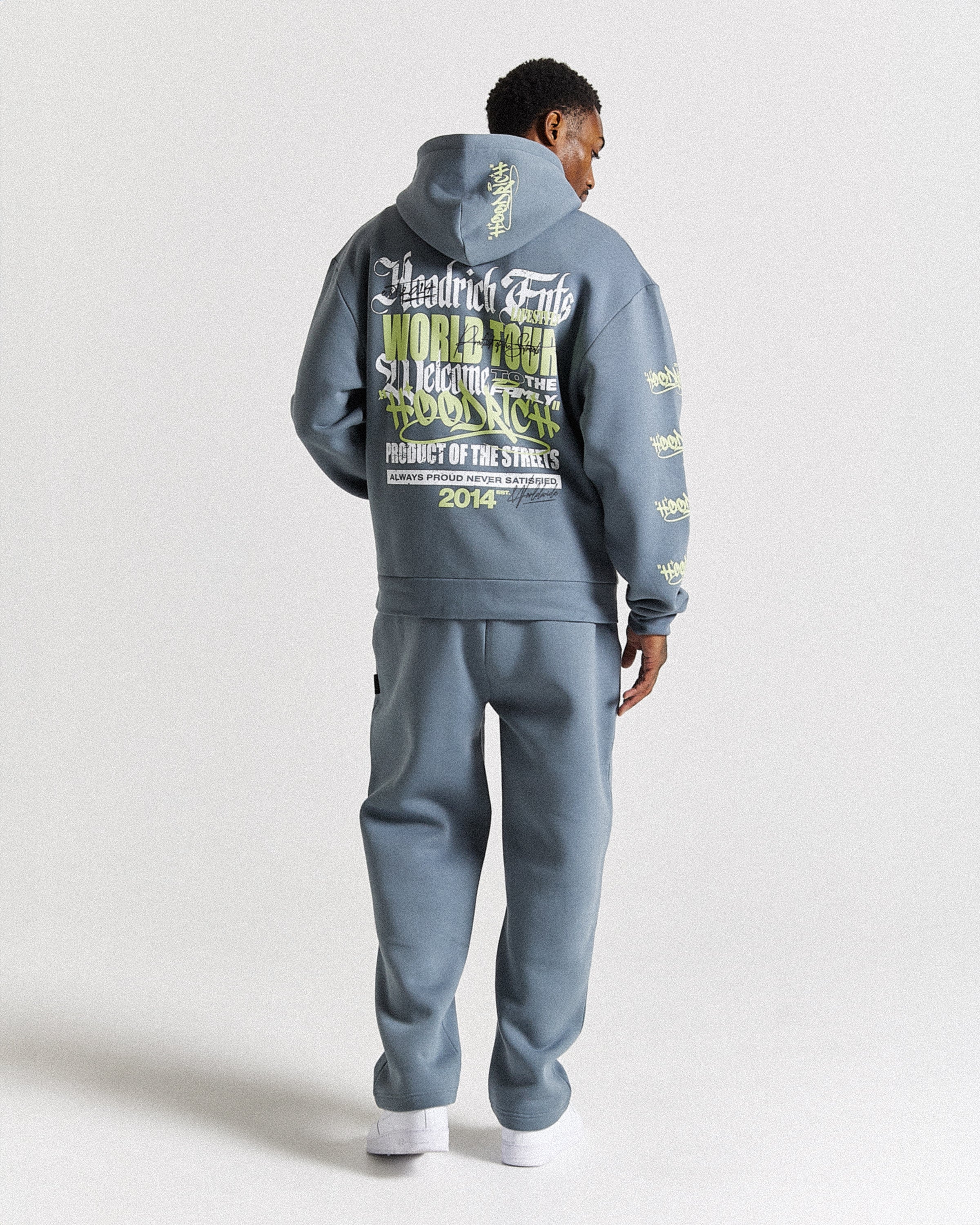 Stamp Tour Oversized Jogger - Grey/White/Lime - Image 5