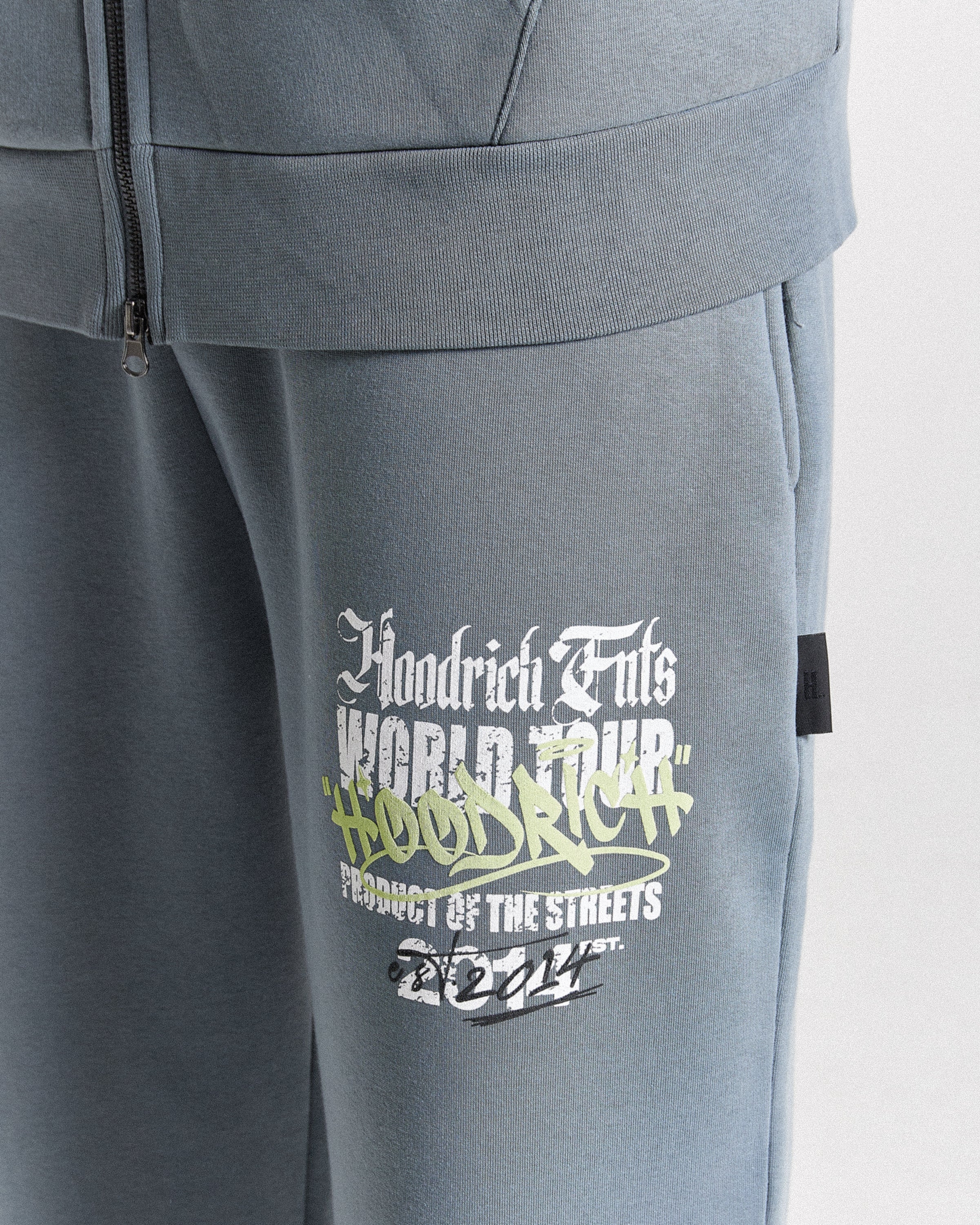 Stamp Tour Oversized Jogger - Grey/White/Lime - Image 6