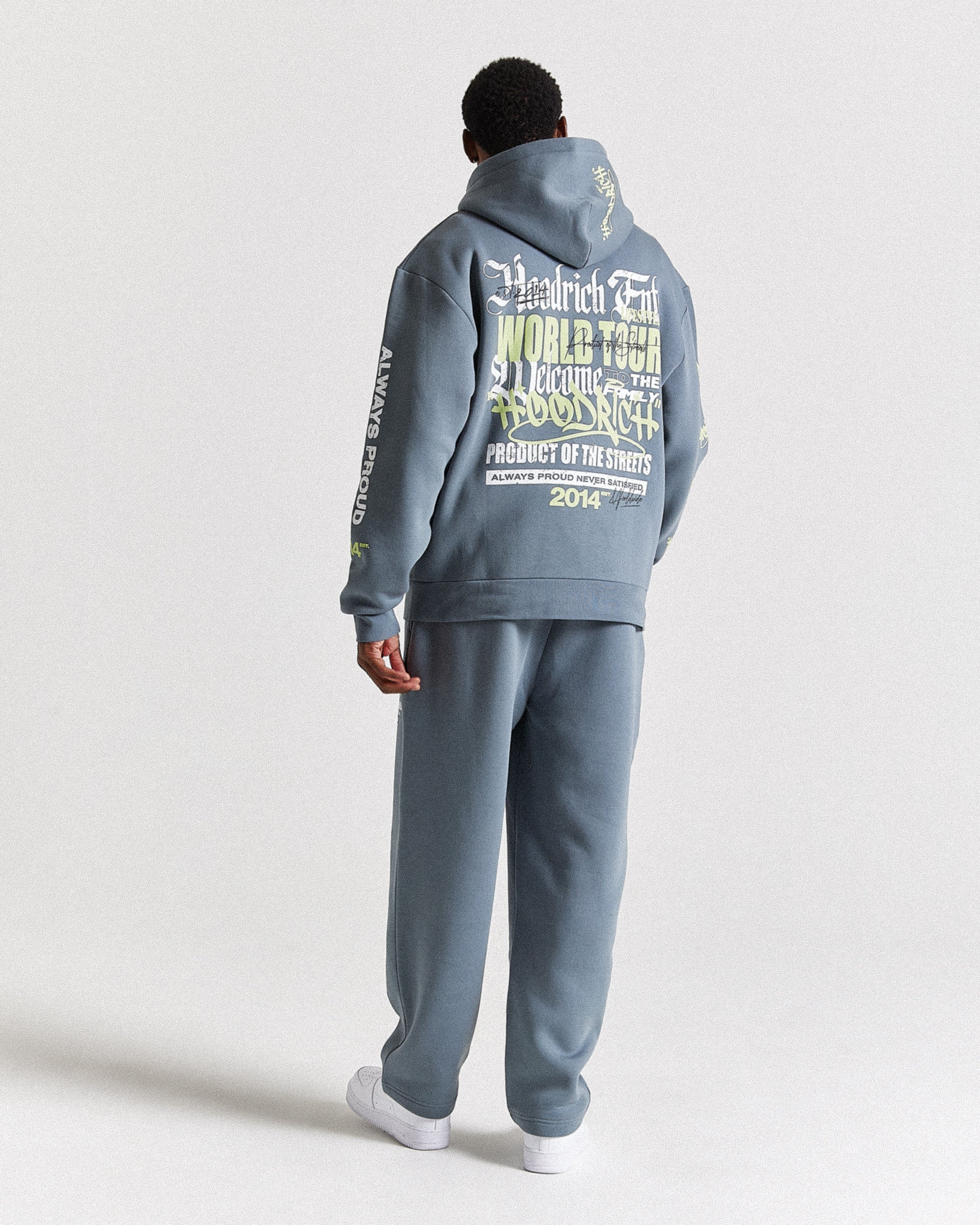 Stamp Tour Oversized Jogger - Grey/White/Lime - Image 8