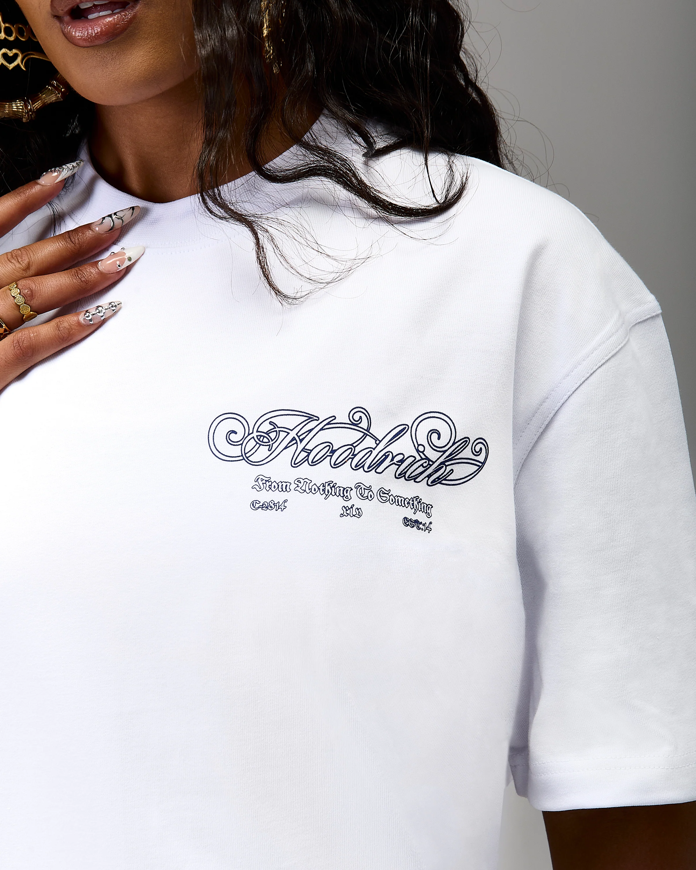The Winner's Circle Oversized T-Shirt - White/Blue - Image 5