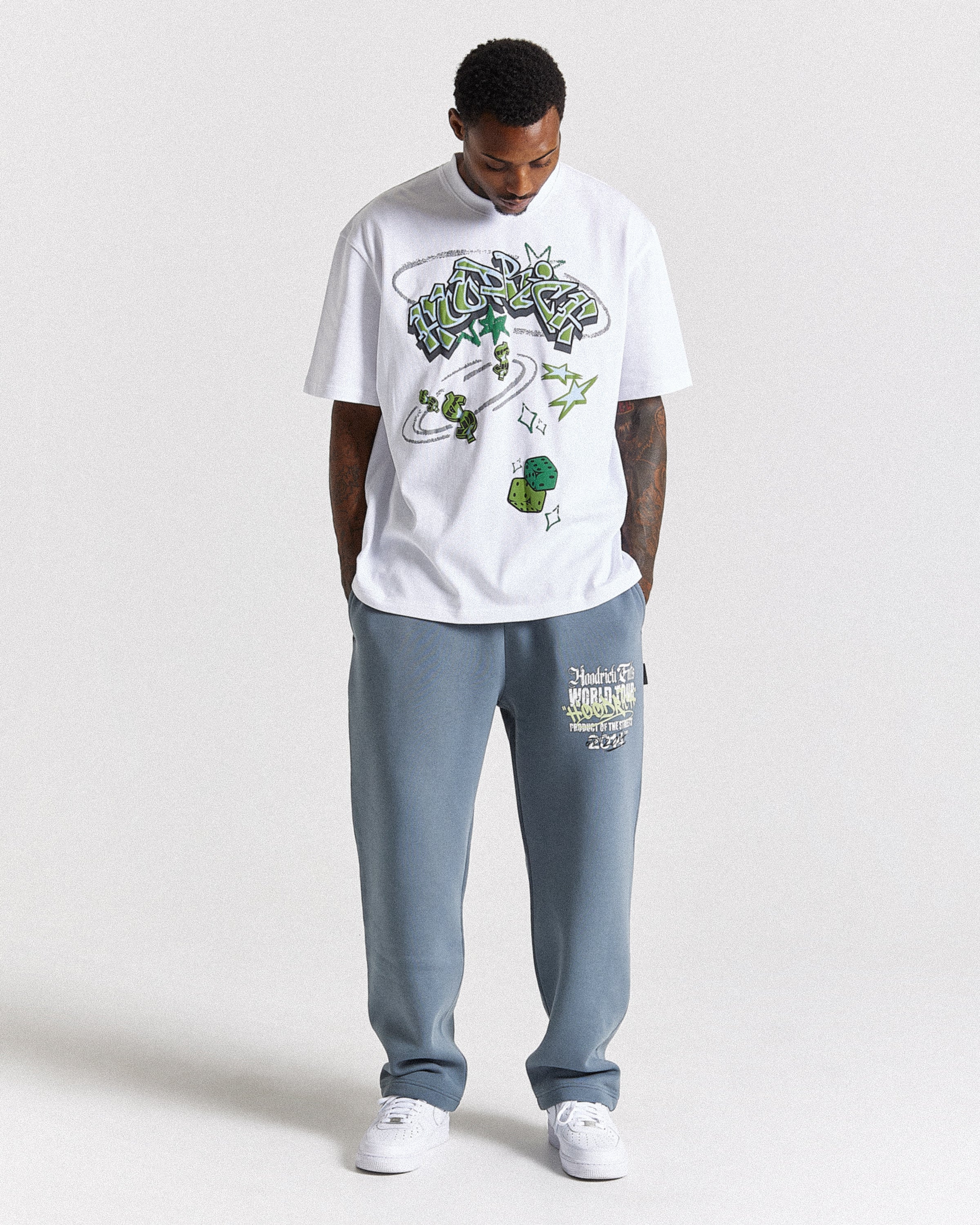 Ice Gold Oversized T-Shirt - White/Green - Image 3