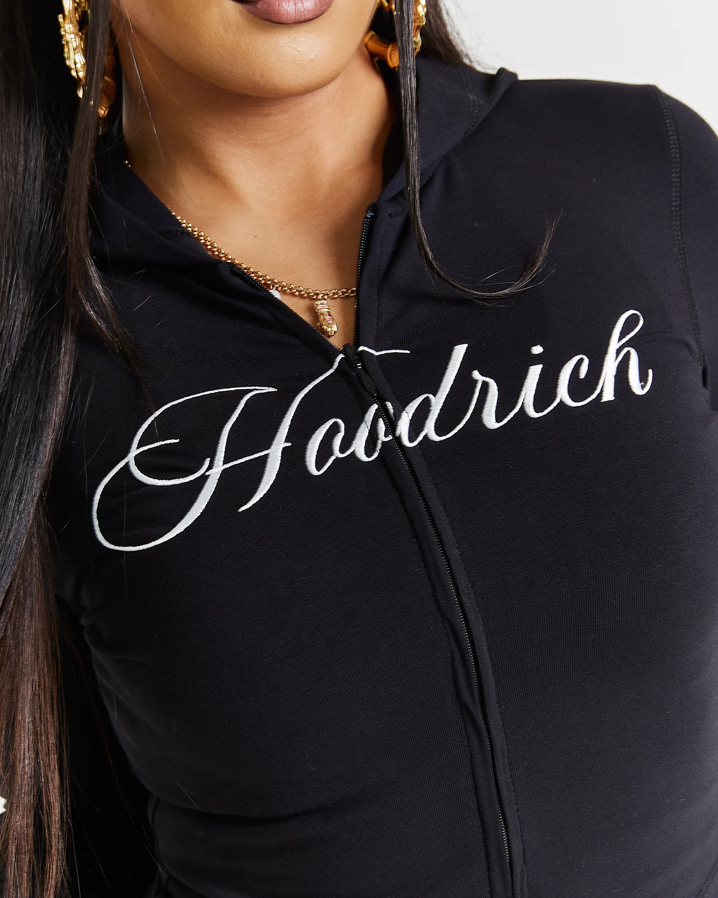 Poise Zip Hoodie - Black/White - Image 3