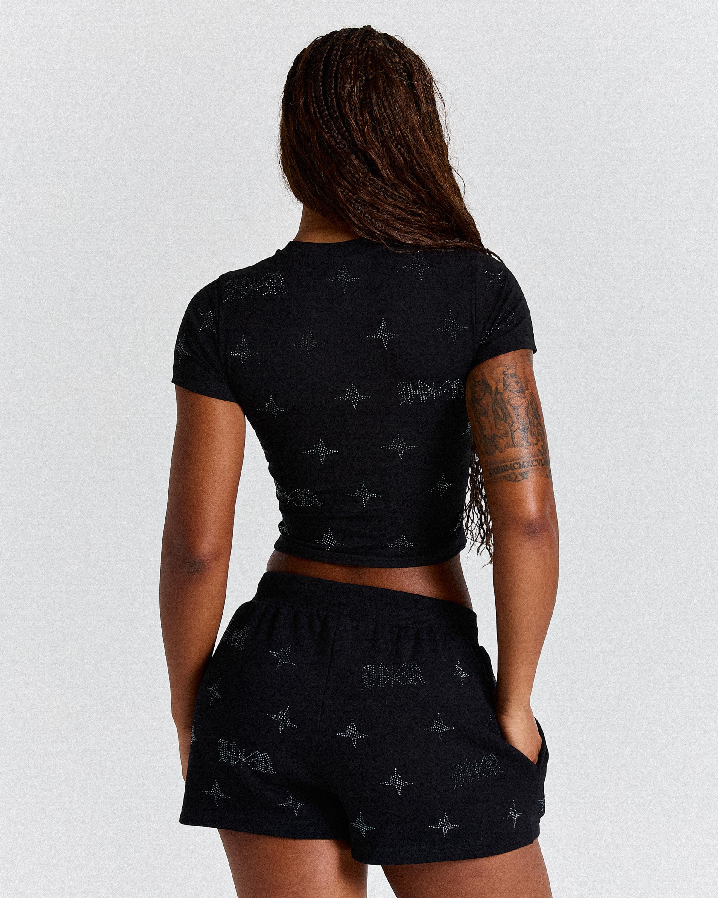 Razor Fitted Tee - Black/Rhinestone - Image 2