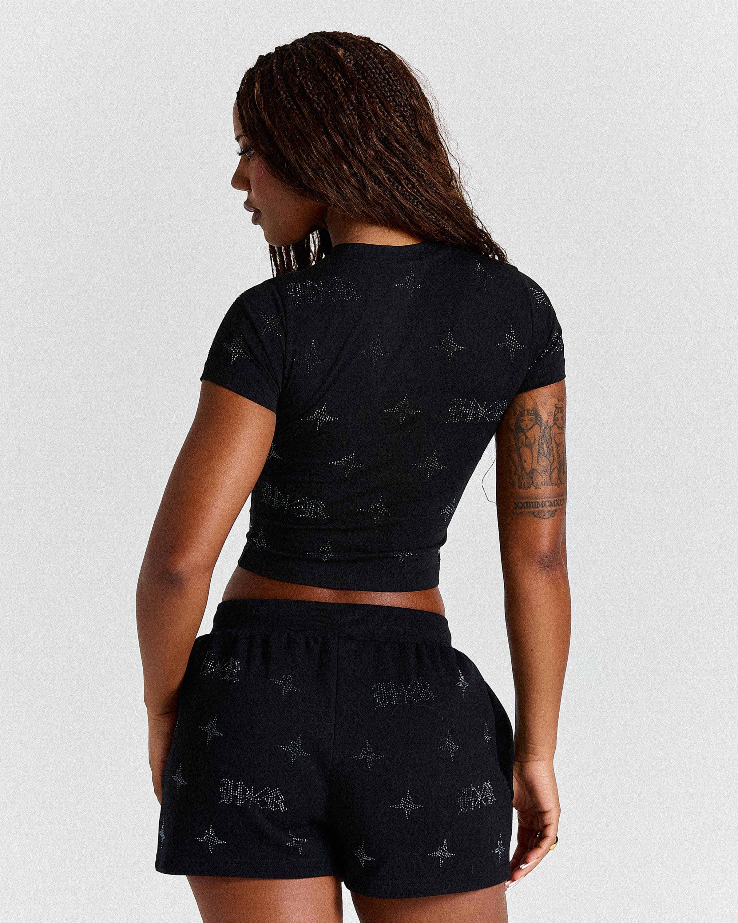 Razor Fitted Tee - Black/Rhinestone - Image 6