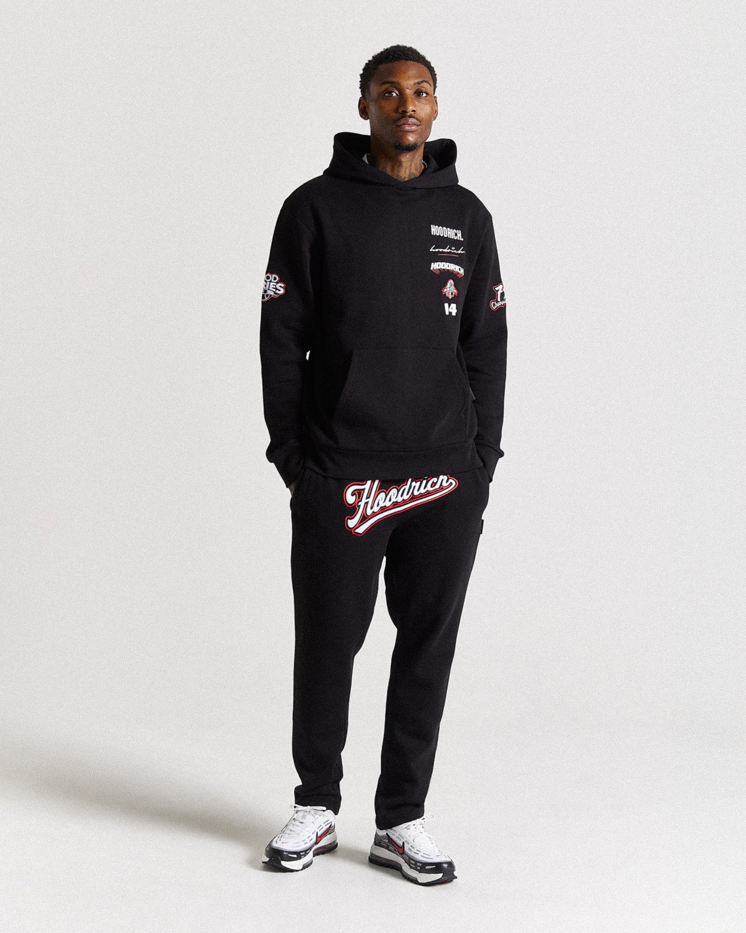 Stadium Hoodie - Black/White/Red - Image 3