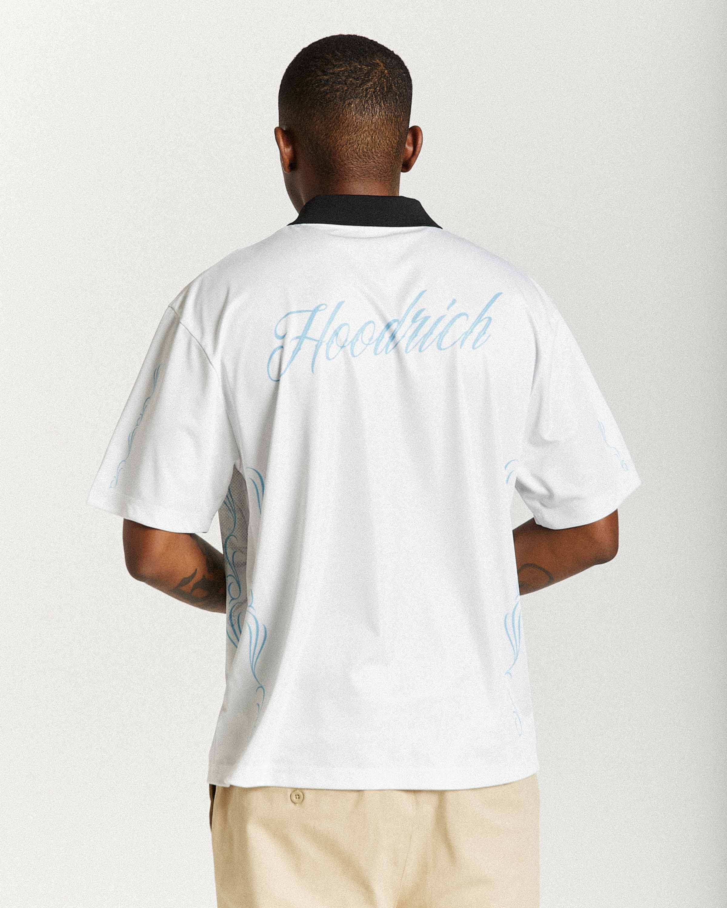 Rito Oversized Football Shirt - Off White/Black/Blue - Image 2