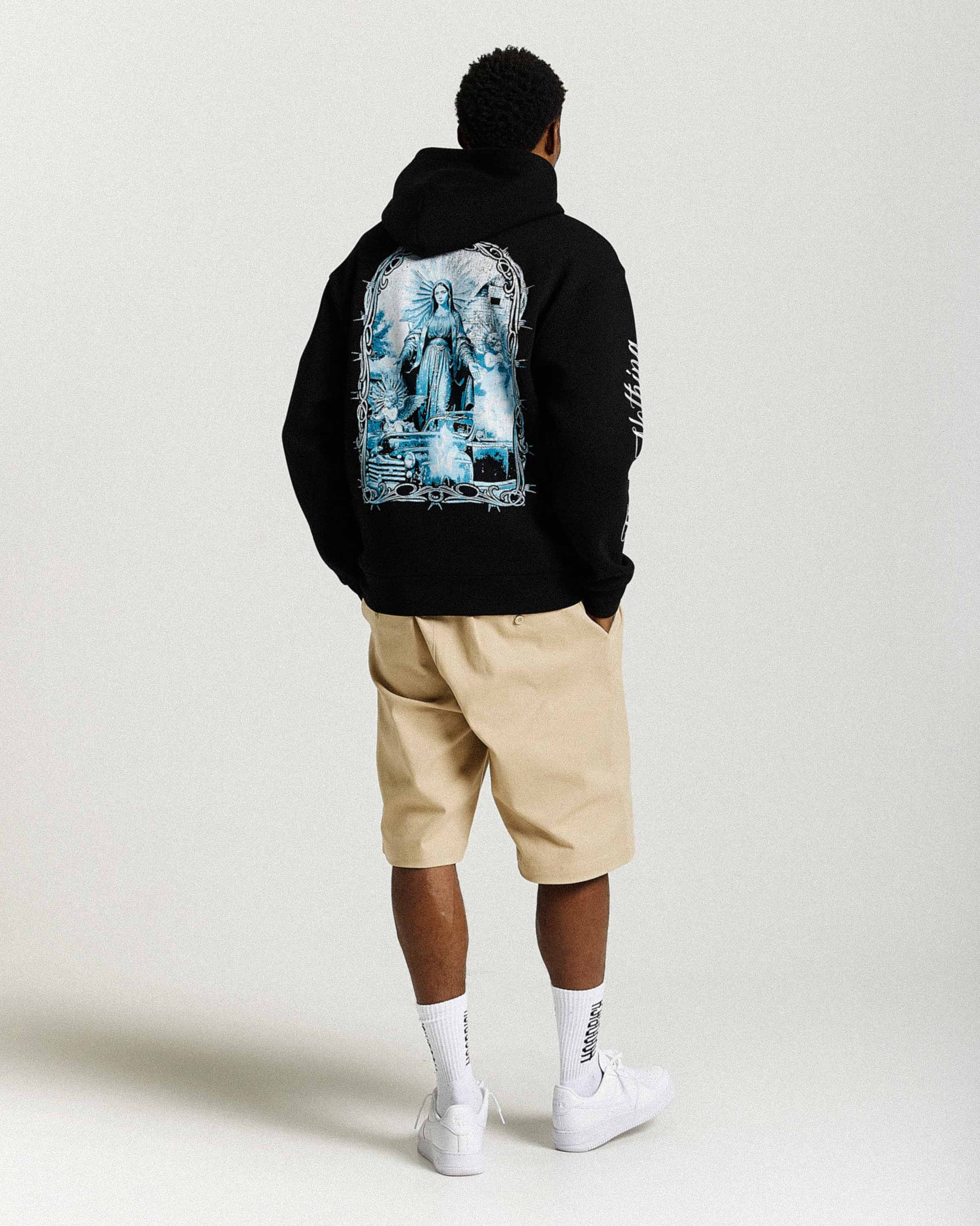 Rito Oversized Hoodie - Black/White/Blue - Image 2
