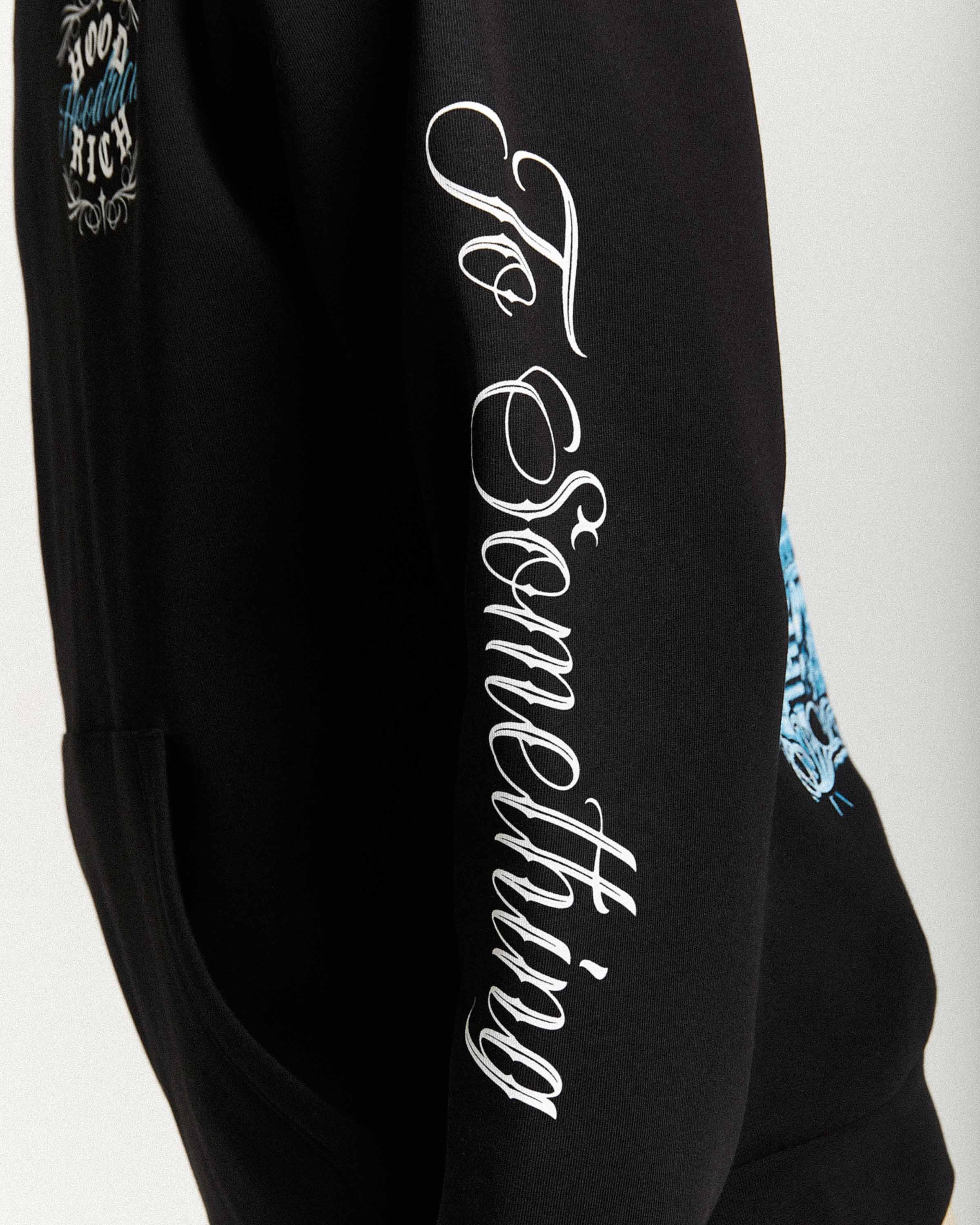 Rito Oversized Hoodie - Black/White/Blue - Image 5