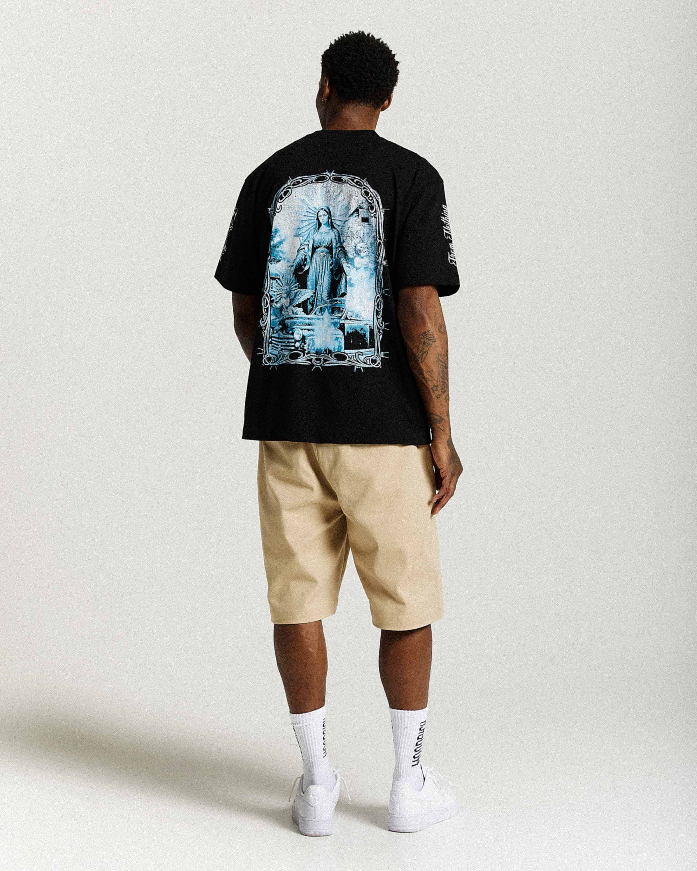 Rito Oversized T-Shirt - Black/White/Blue - Image 3