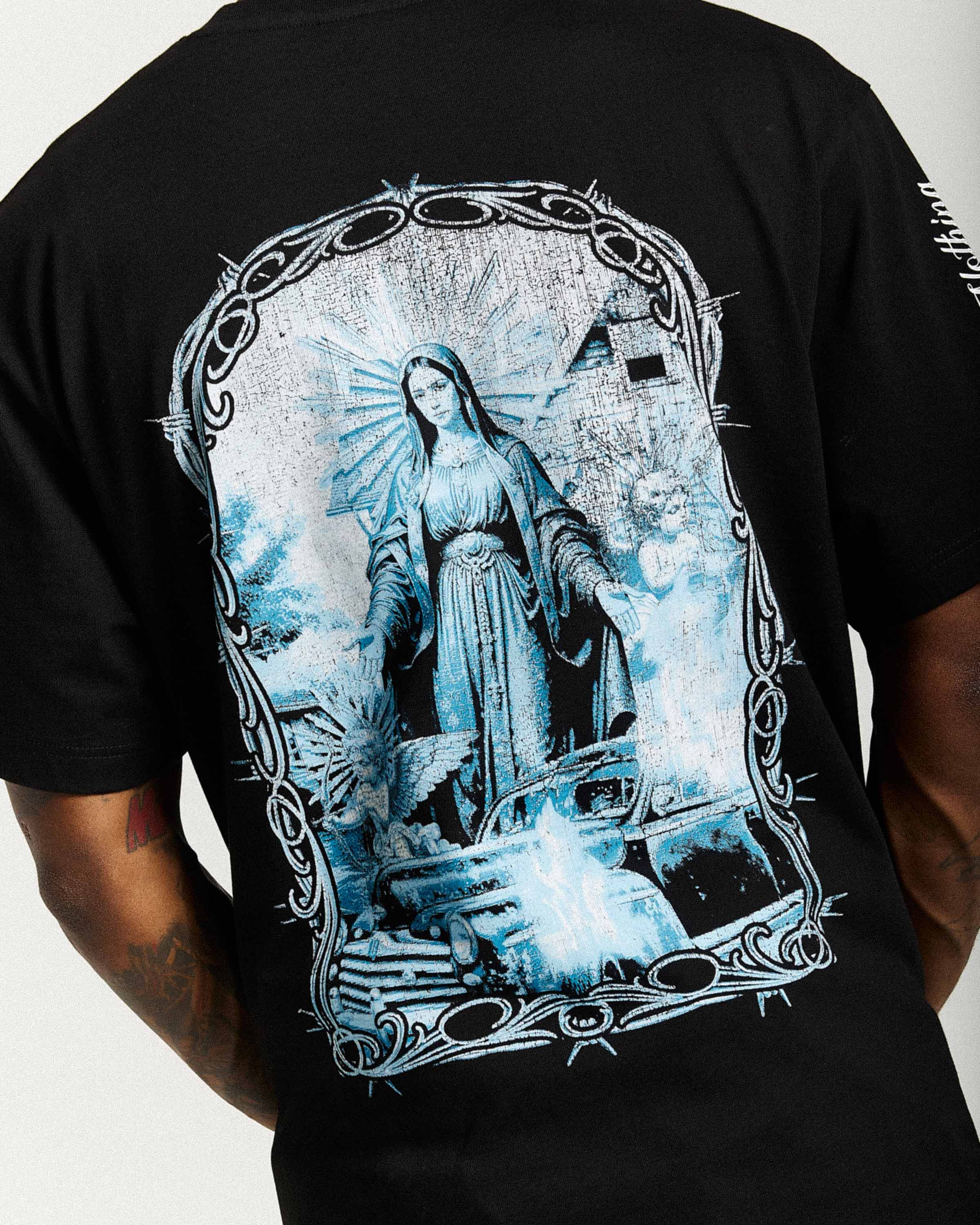 Rito Oversized T-Shirt - Black/White/Blue - Image 5