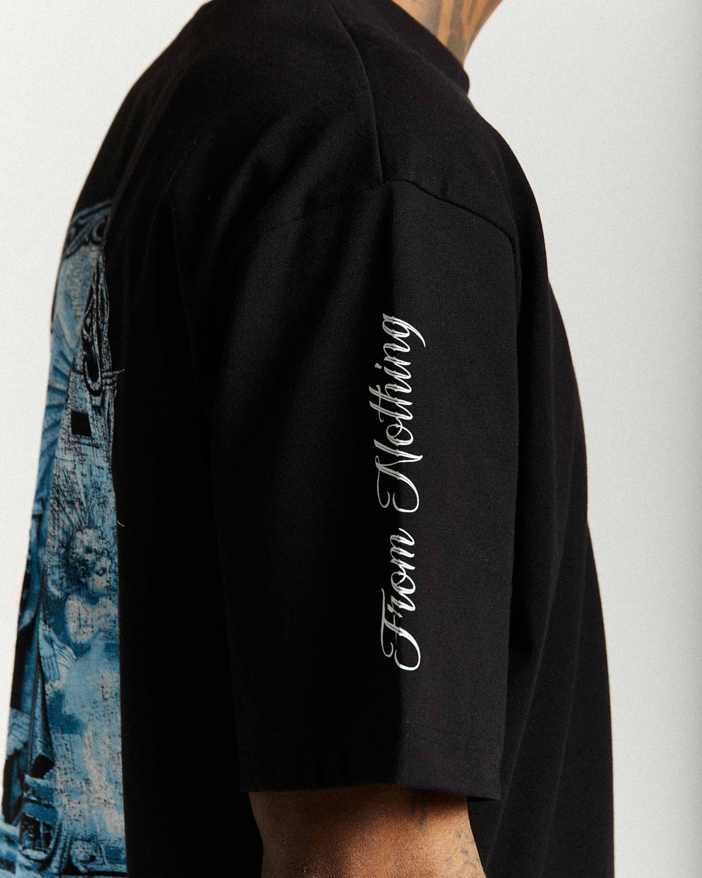 Rito Oversized T-Shirt - Black/White/Blue - Image 6