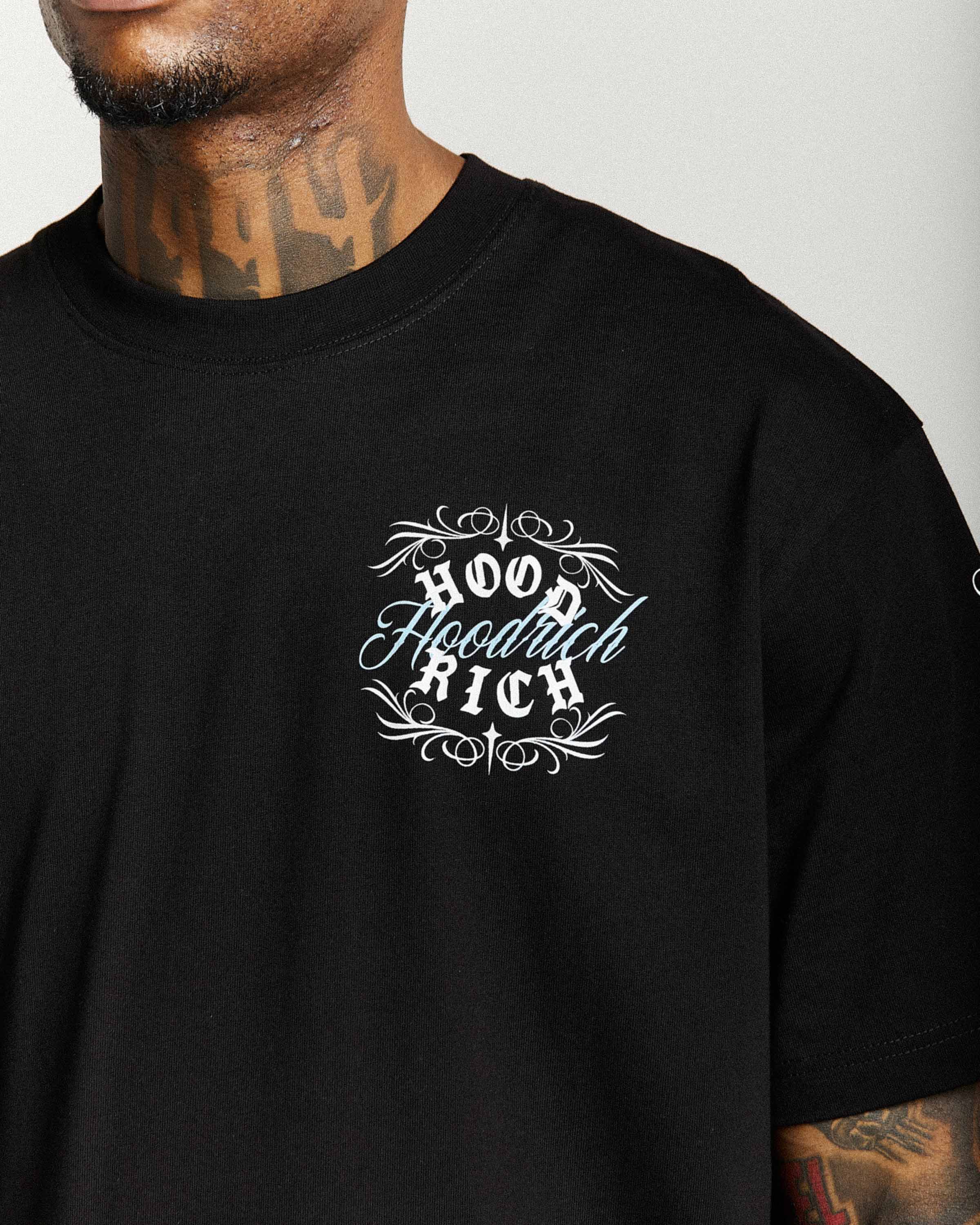 Rito Oversized T-Shirt - Black/White/Blue - Image 7