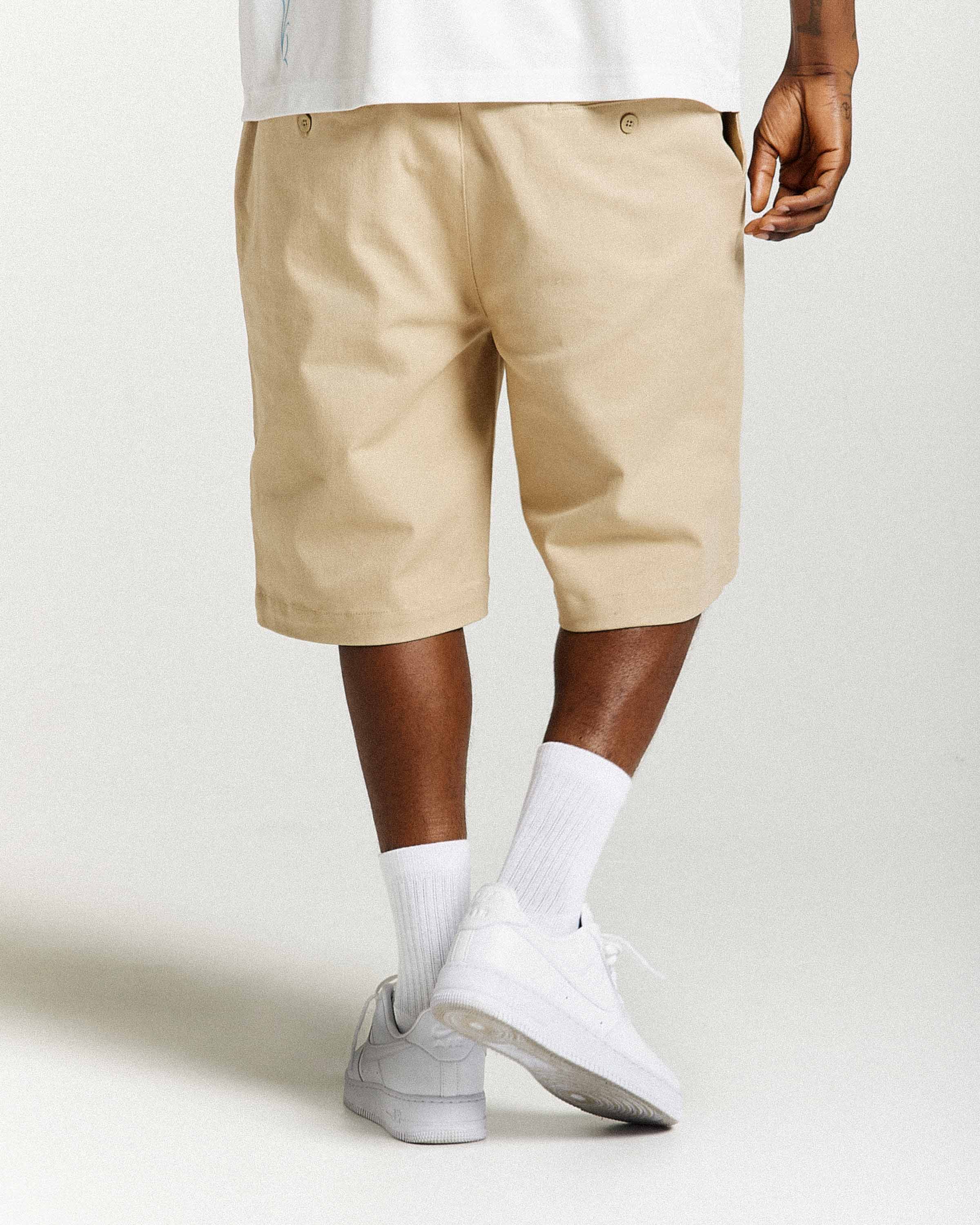 Rito Woven Shorts - Khaki/White - Image 3