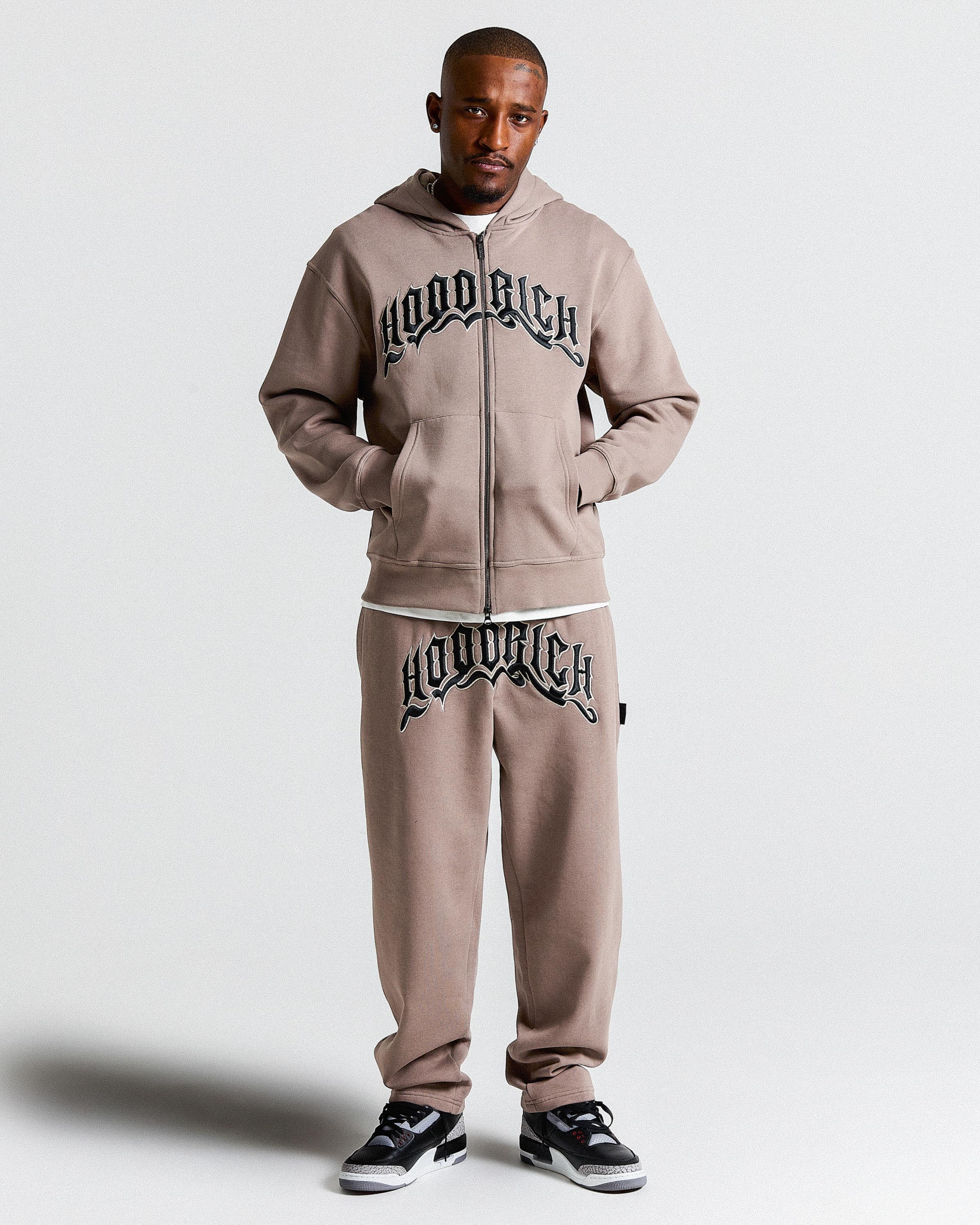 Ritual Oversized Zip Hoodie - Brown/White/Black - Image 9