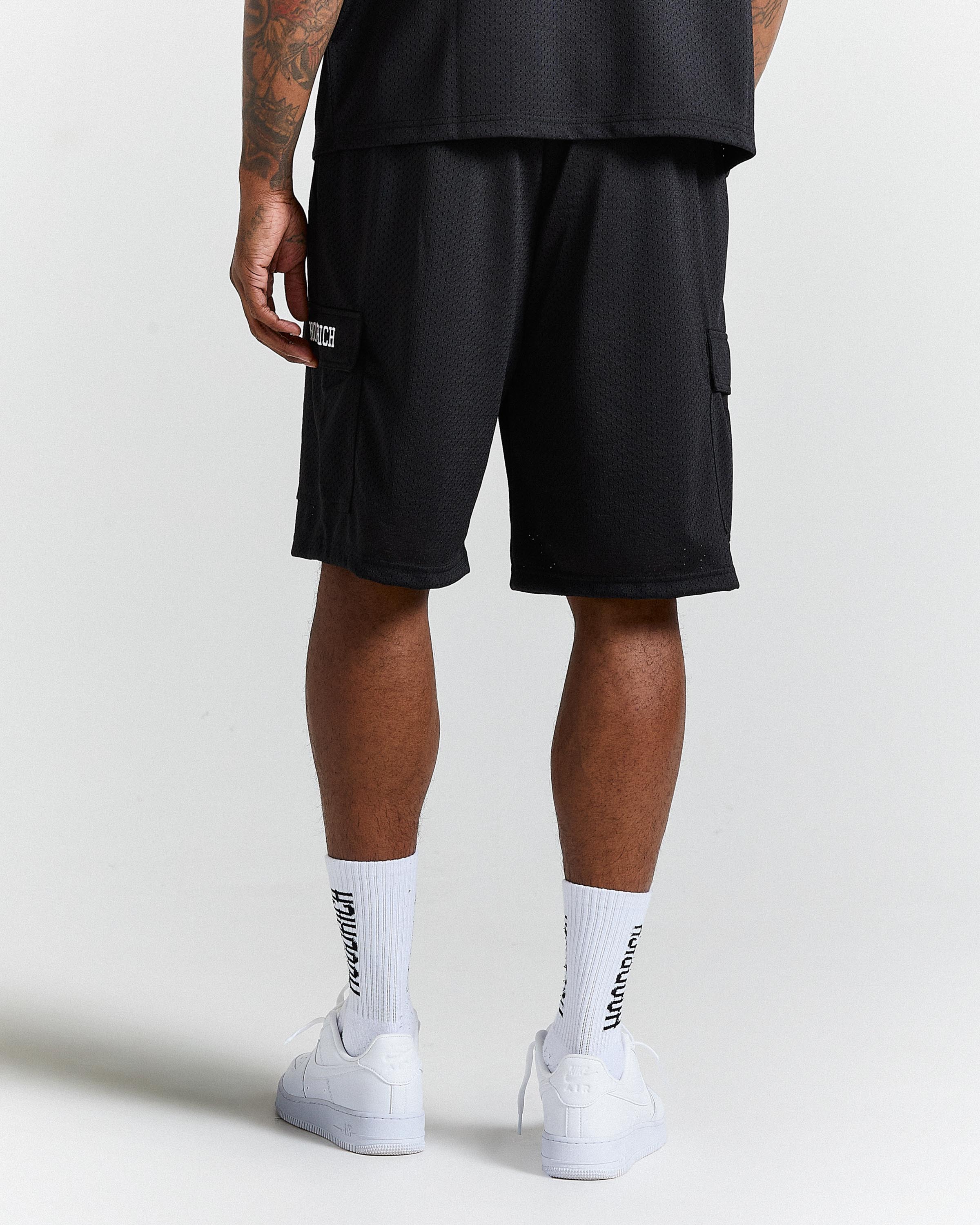 The Winner's Circle Roots Oversized Mesh Shorts - Black/white - Image 5