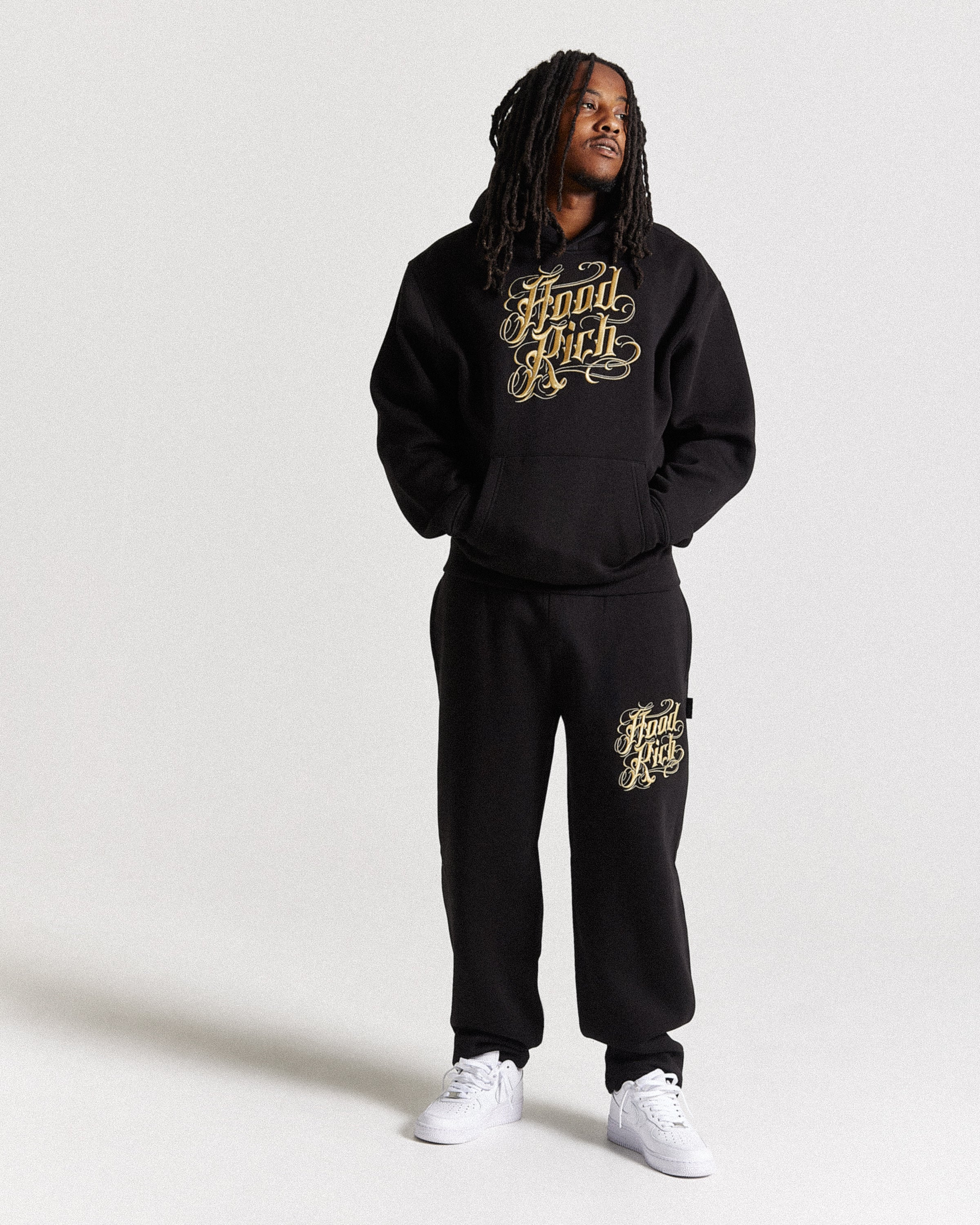 Script Oversized Hoodie - Black/Gold - Image 2