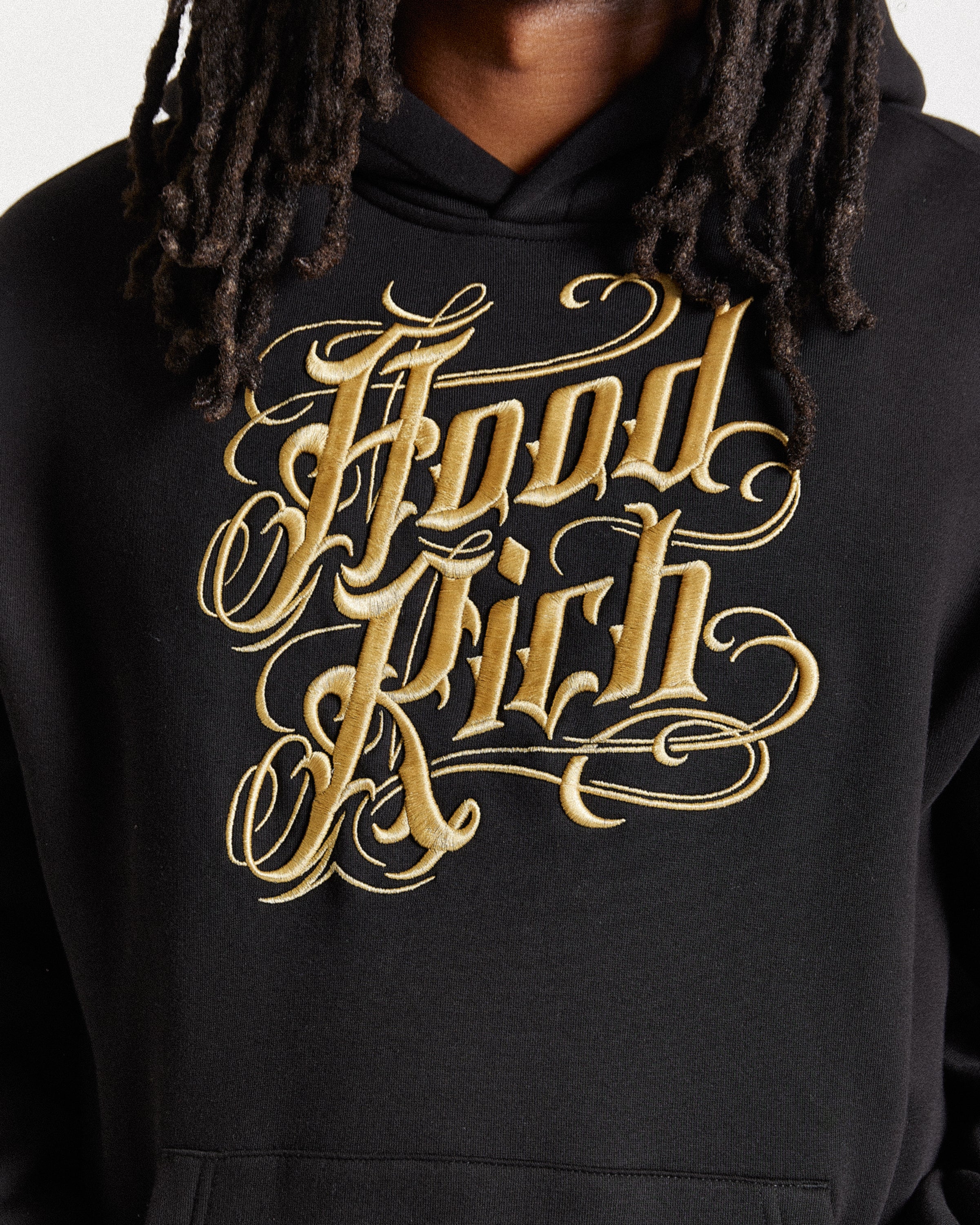 Script Oversized Hoodie - Black/Gold - Image 5