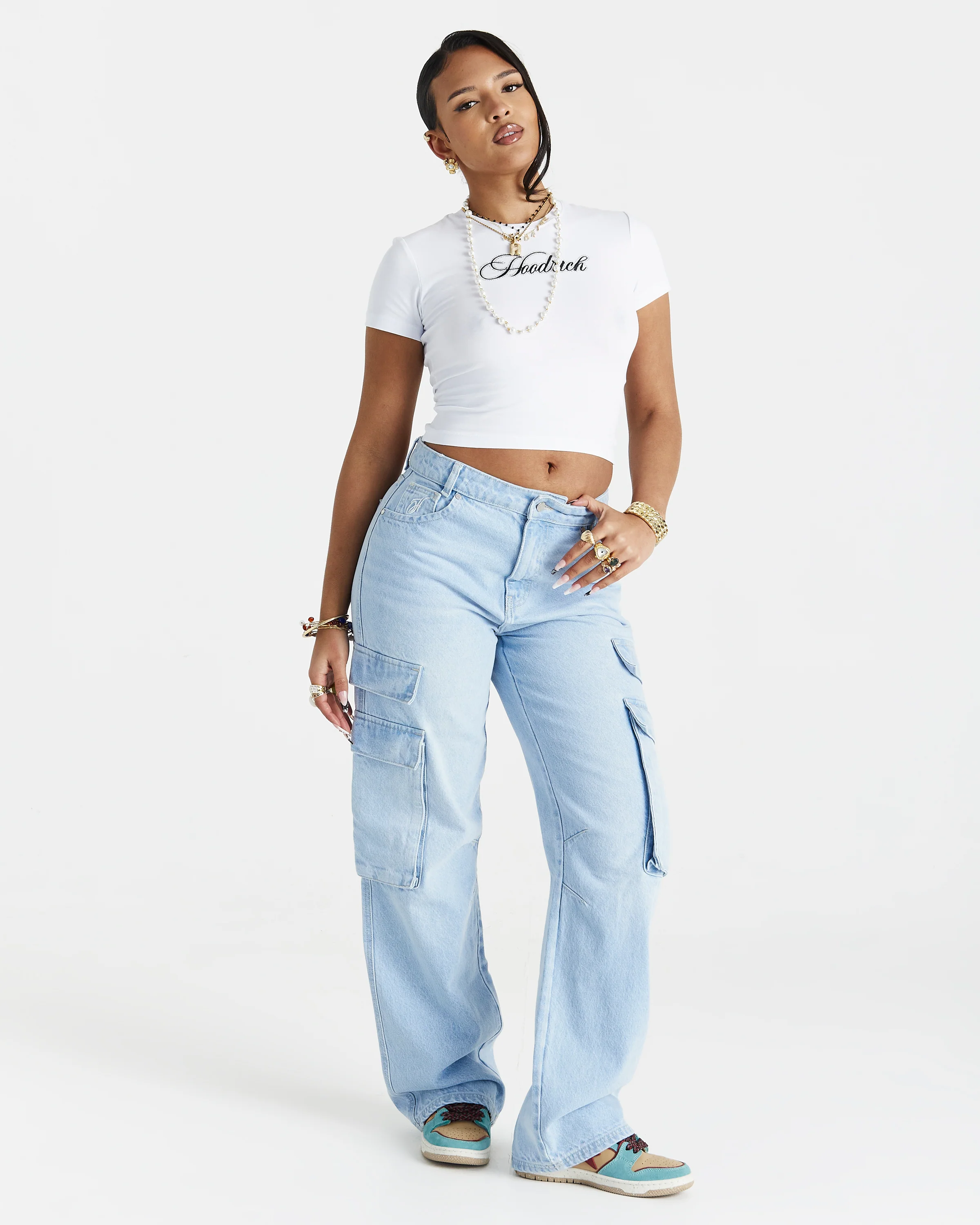 Script Cargo Relaxed Jeans - Light Blue - Image 5