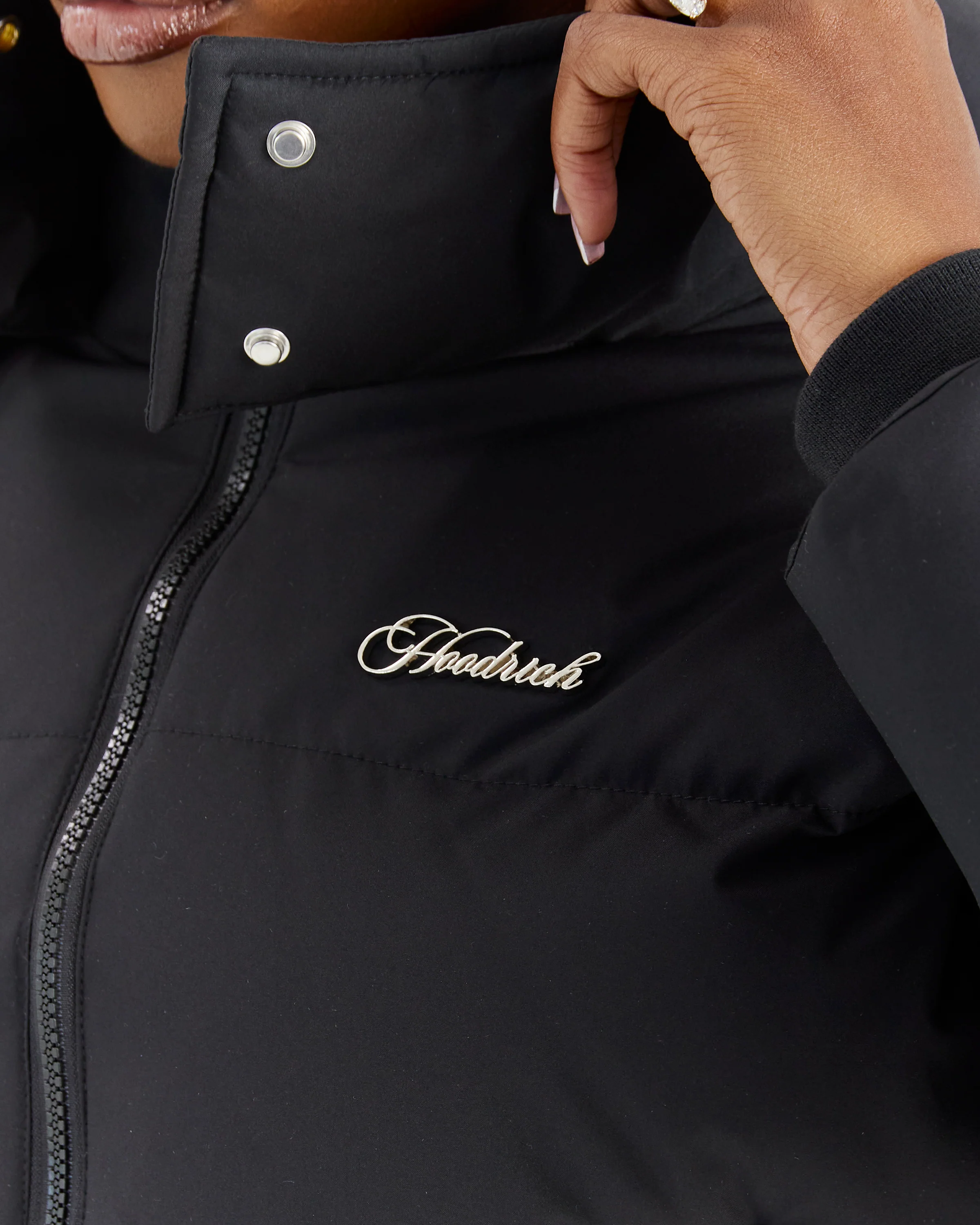 Script Hugo Cropped Puffer - Black/Silver - Image 3