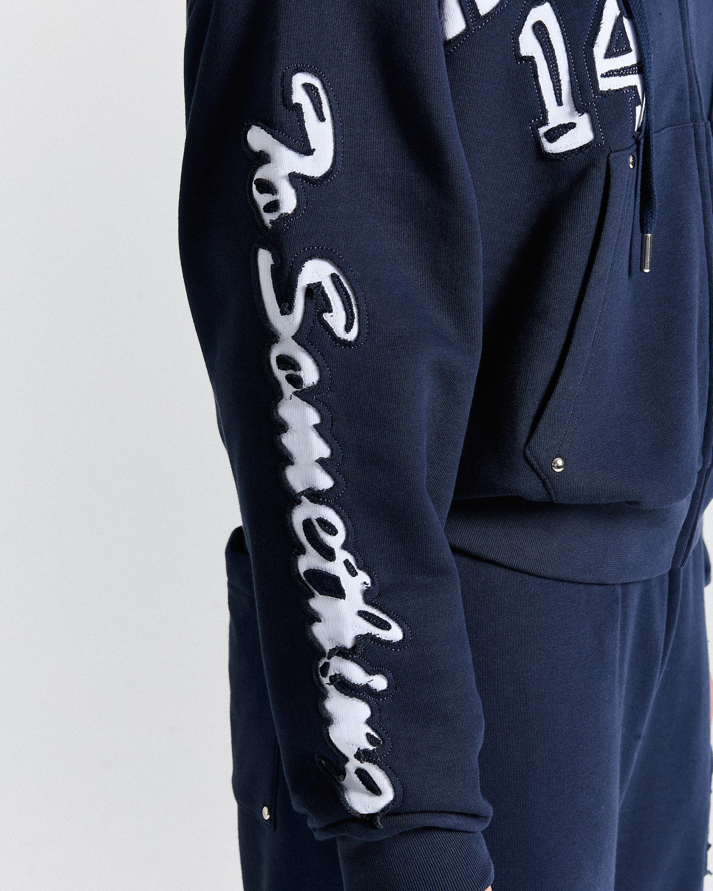 The Winner's Circle Siren Mid-length Zip Hoodie - Navy/White - Image 2