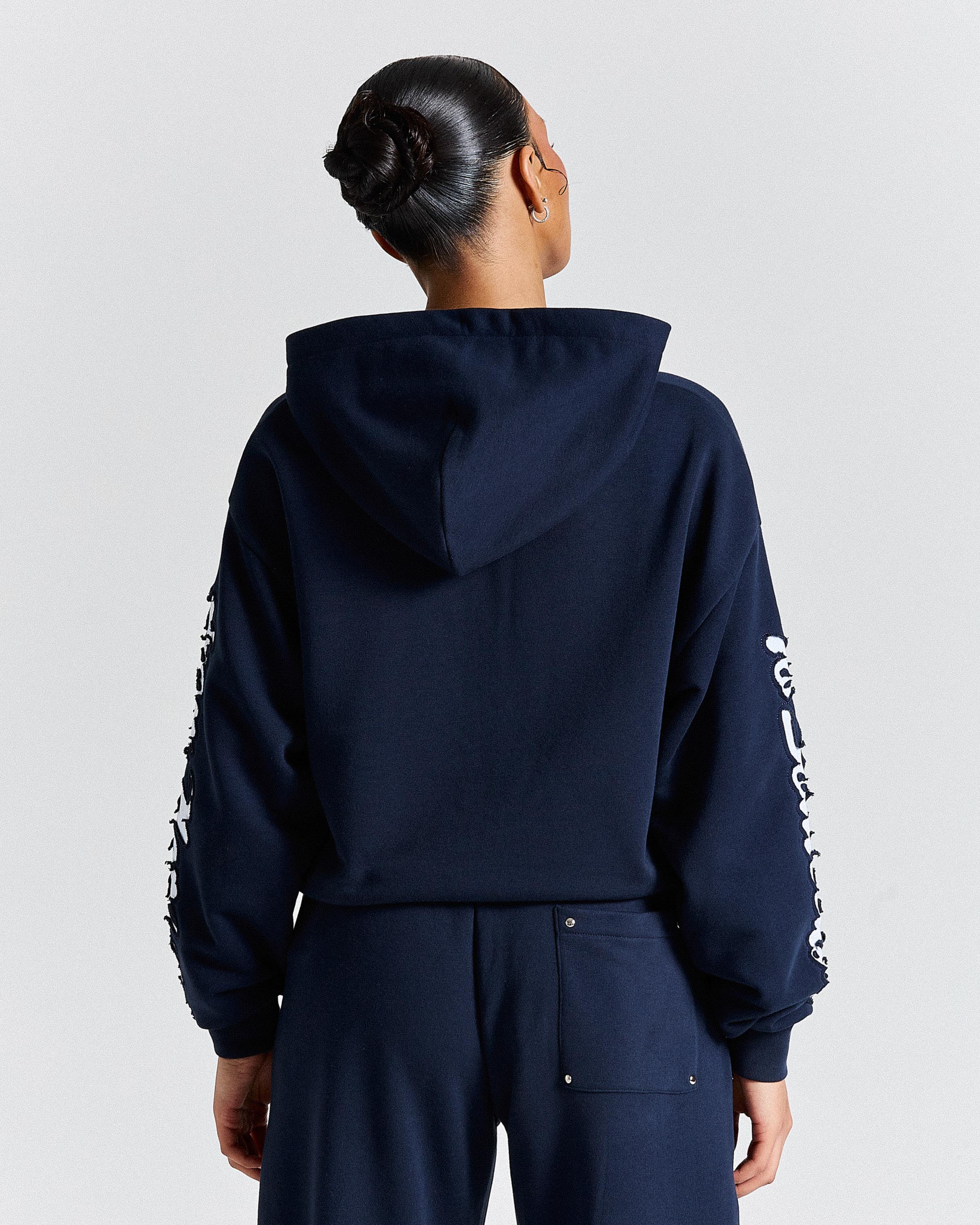 The Winner's Circle Siren Mid-length Zip Hoodie - Navy/White - Image 6