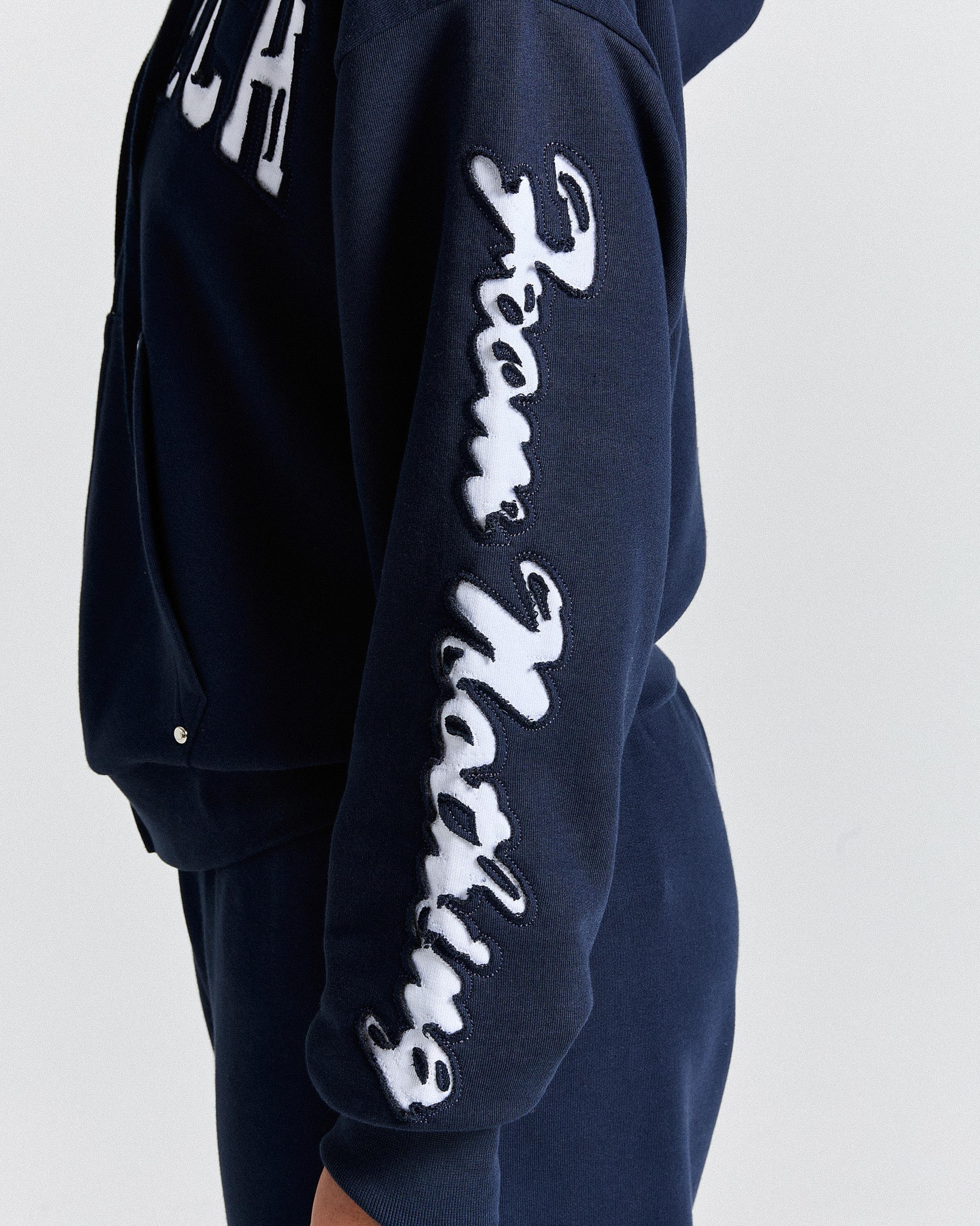 The Winner's Circle Siren Mid-length Zip Hoodie - Navy/White - Image 8