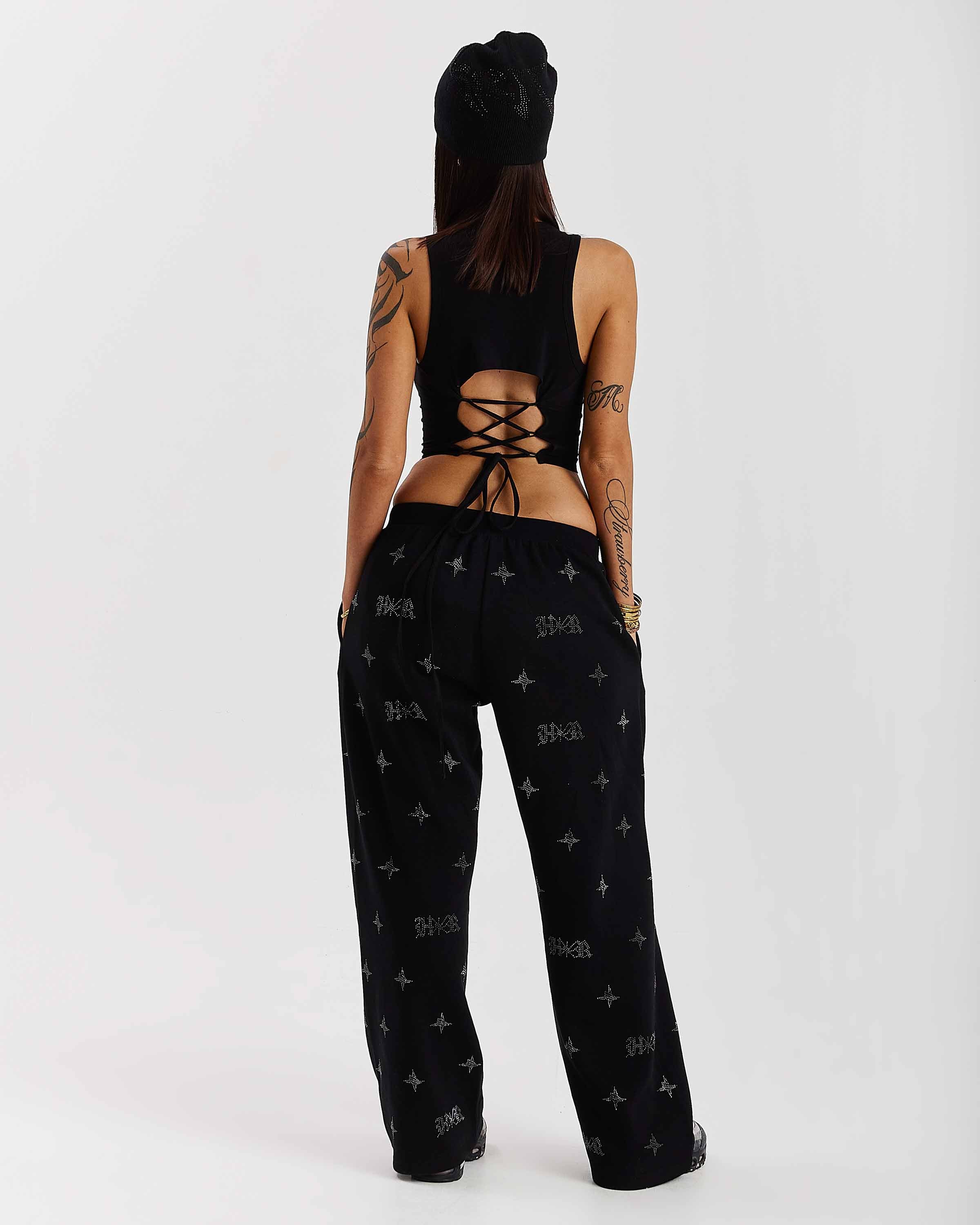 Solace Tie Back Racer Vest - Black/Pink - Image 6